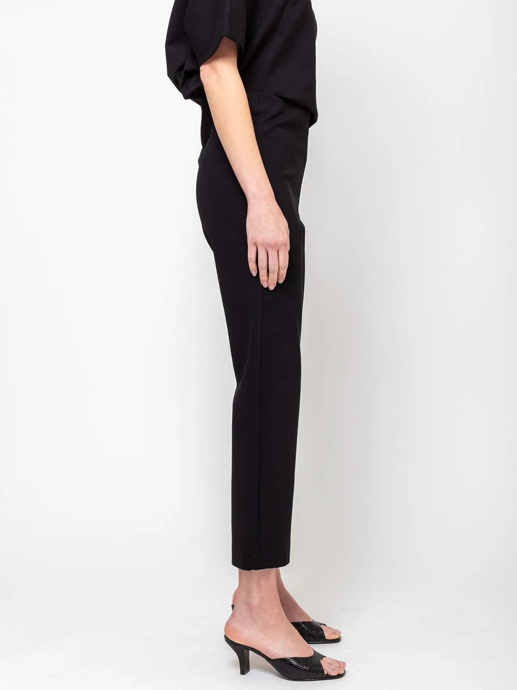 Ponti Knit Cropped Pants - Jet Black