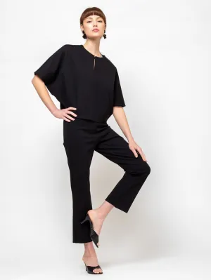 Ponti Knit Cropped Pants - Jet Black
