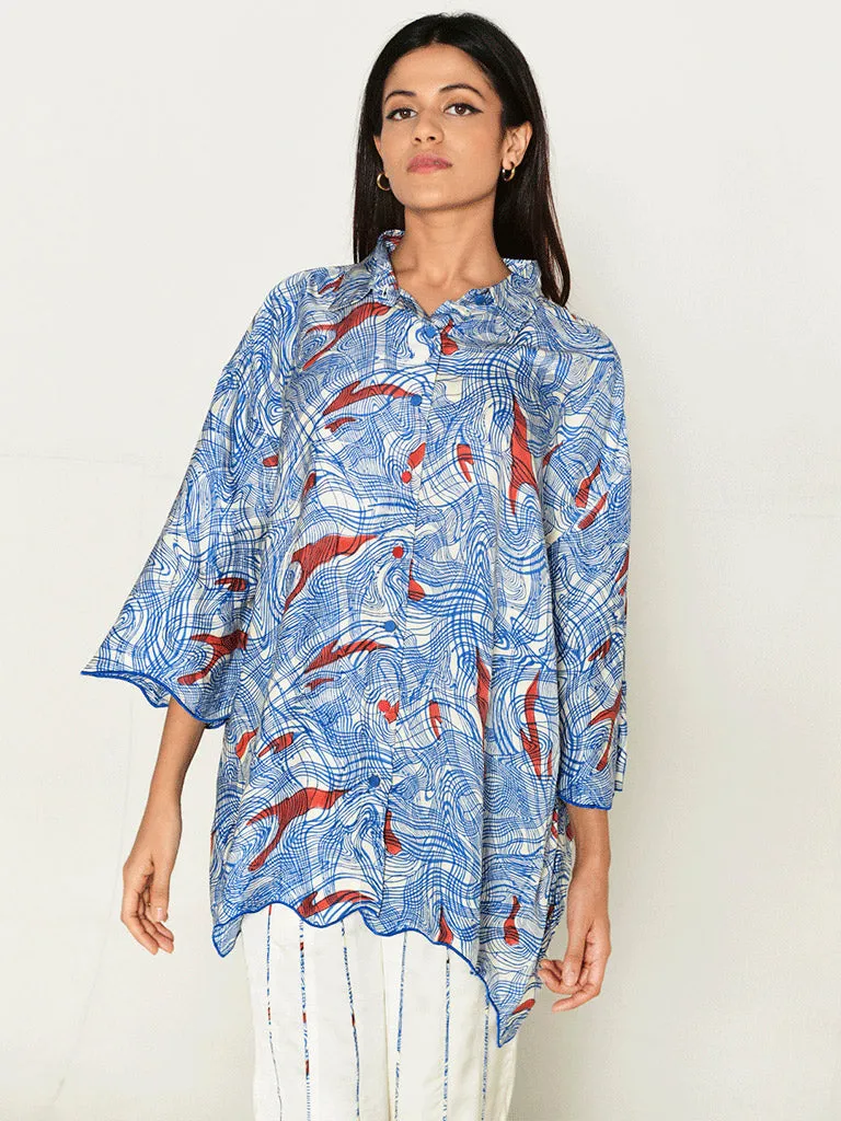 Ponzo Shirt & White Pants Co-ord Set