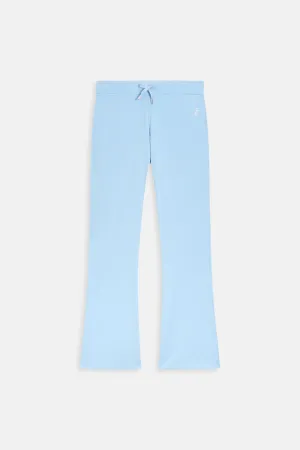 POWDER BLUE LOW RISE LUXURY JERSEY DIAMANTÉ TRACK PANT