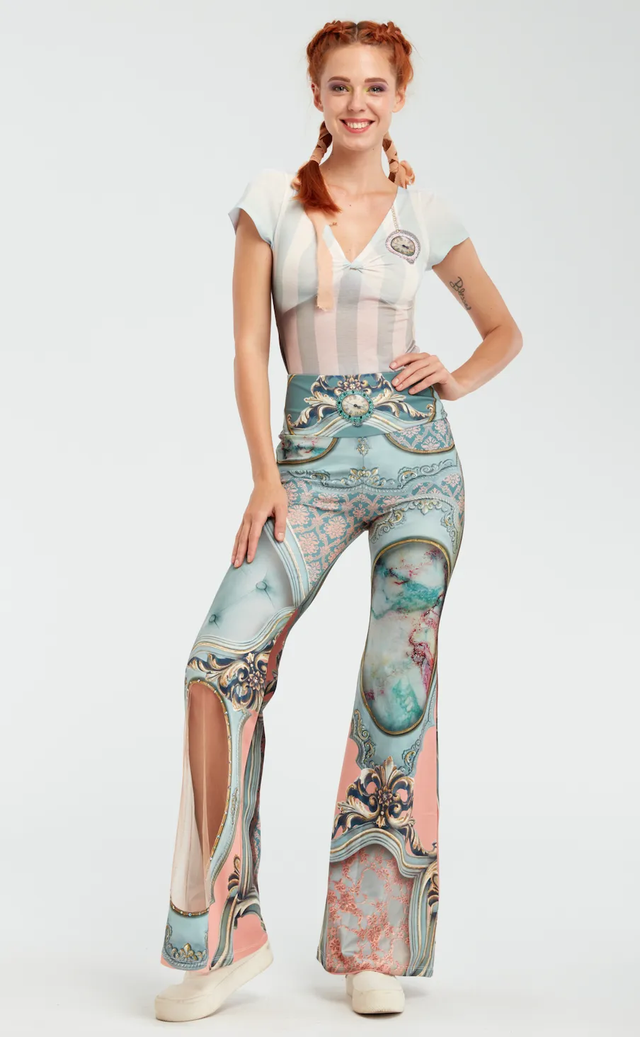 Printed Flare Pants