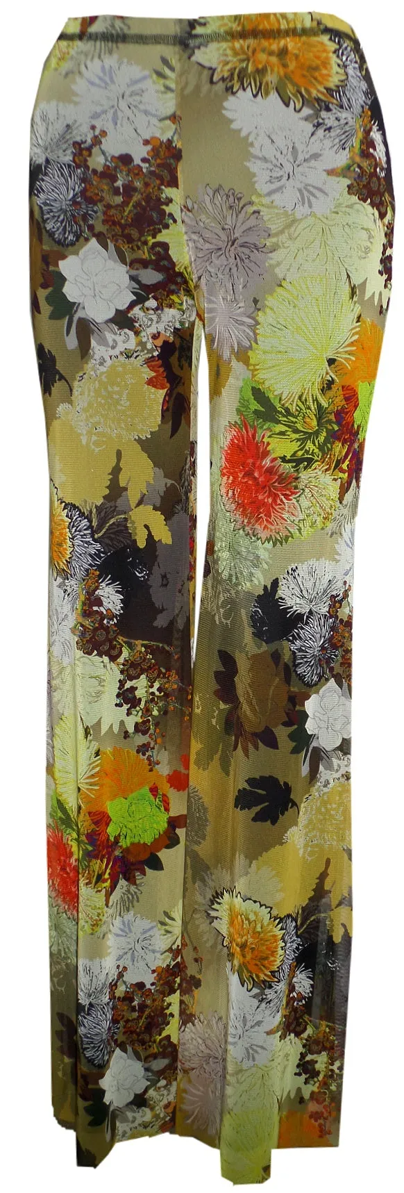 Printed Mesh Bootleg Pants