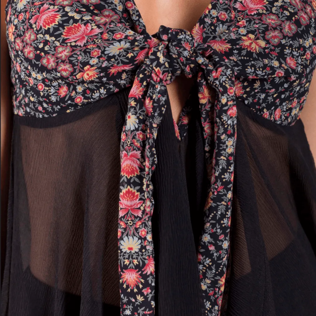 Printed Tie Up Top