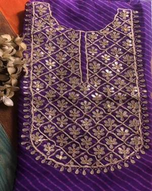 Purple Gota Patti Georgette Kurti