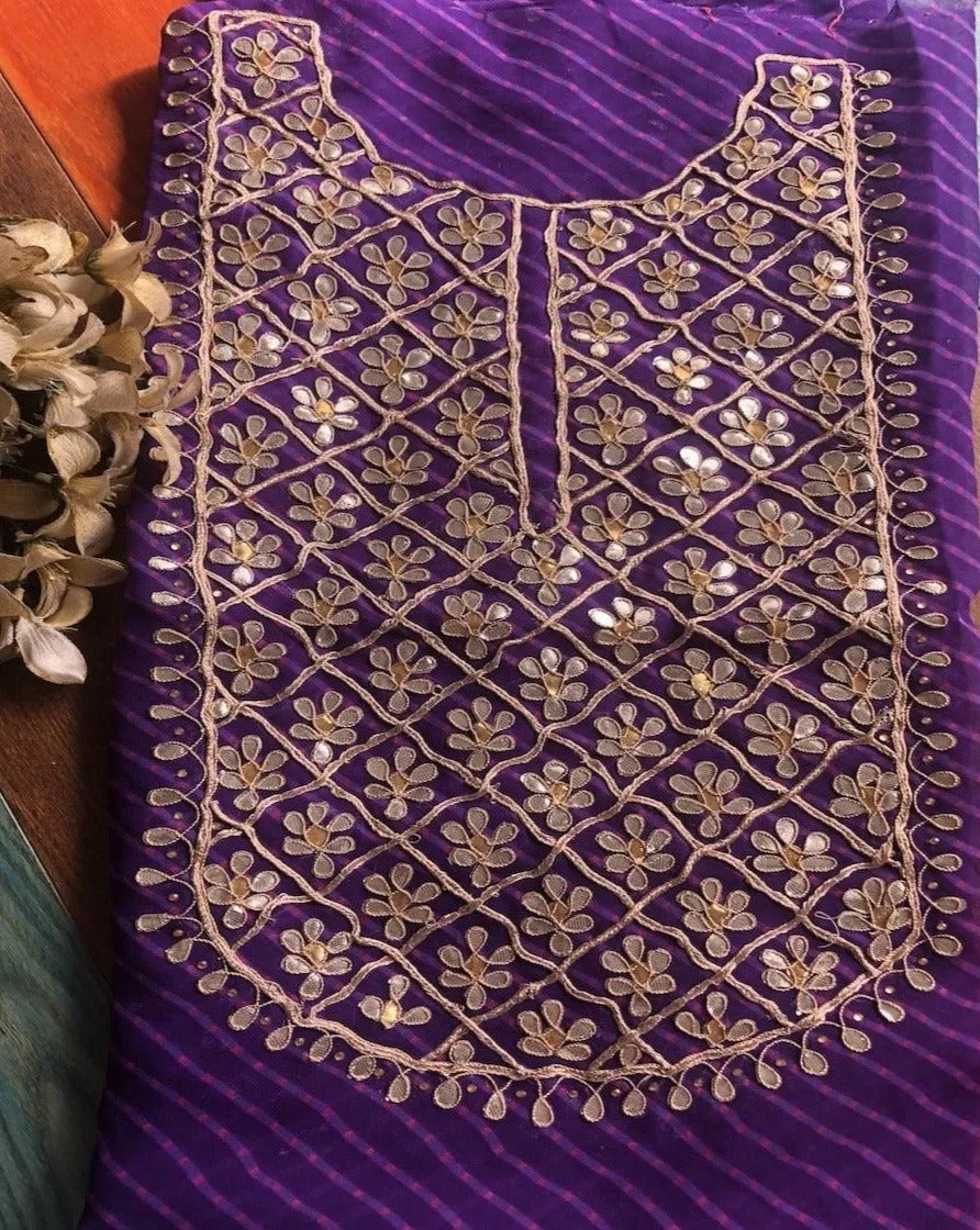 Purple Gota Patti Georgette Kurti