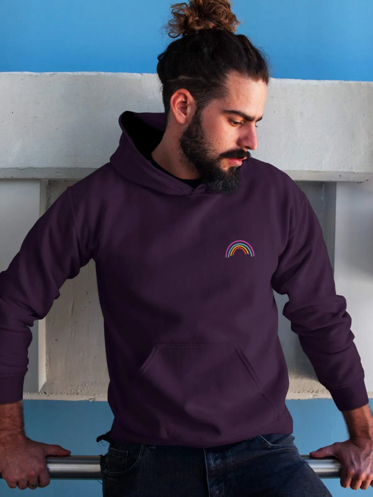 Rainbow Printed Cotton Hoodie for Men & Women