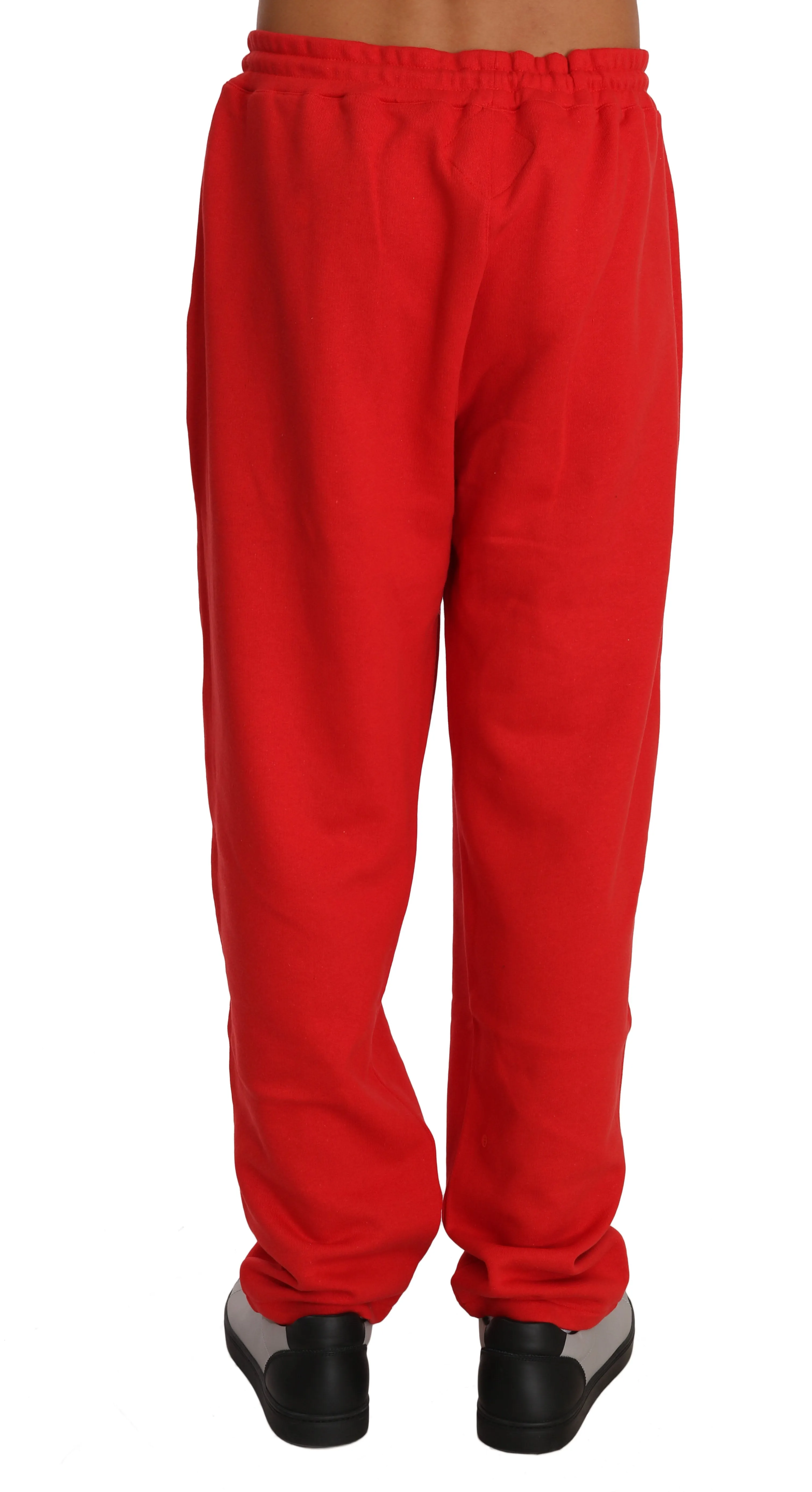 Red Cotton Sweater Pants Tracksuit