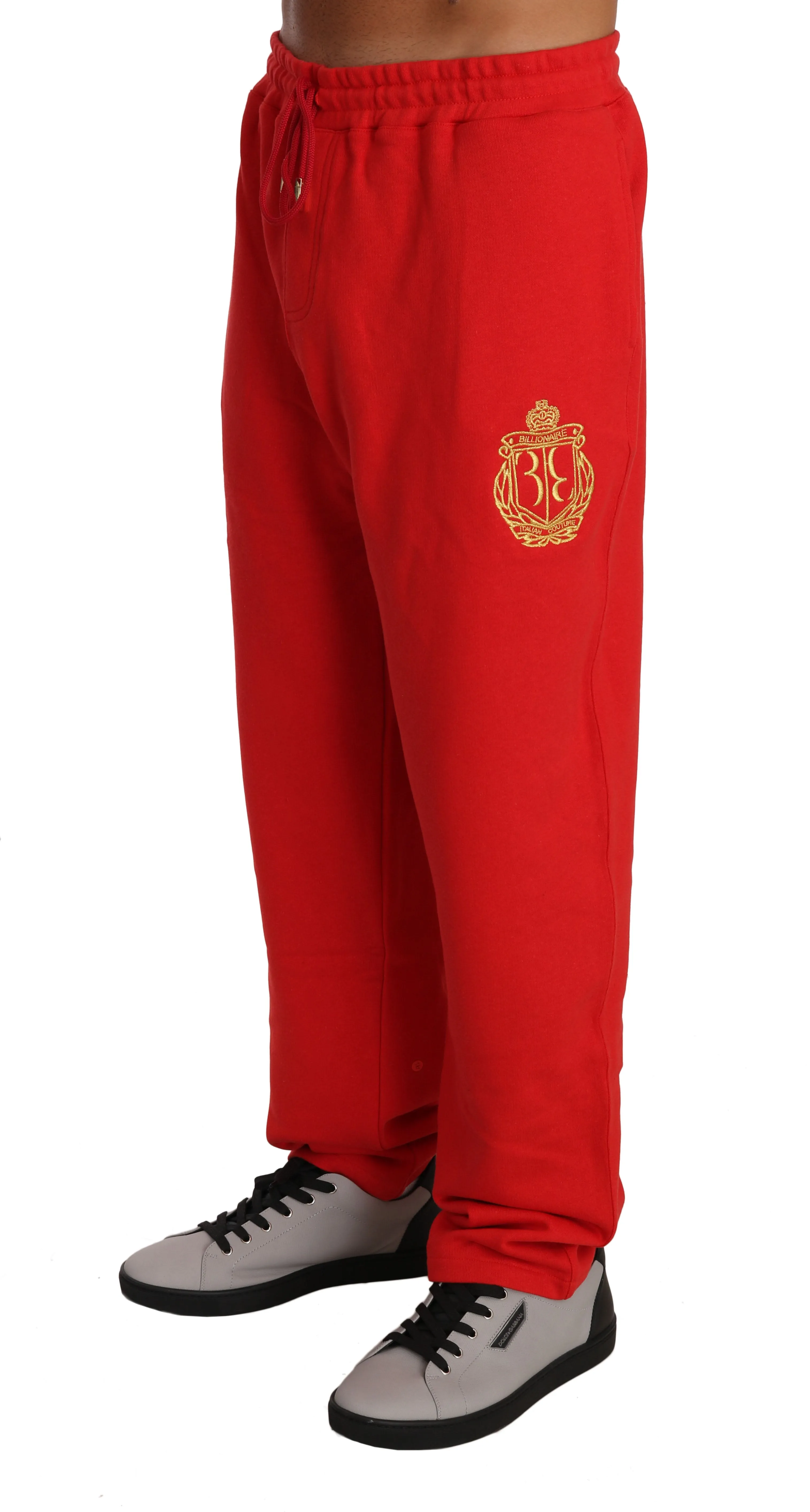 Red Cotton Sweater Pants Tracksuit