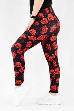 Red Red Rose - Casual - Long Full Leggings