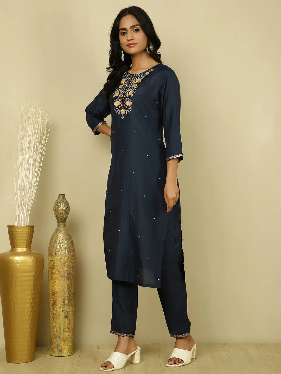 Resham Floral Embroidered Festive Suit Set