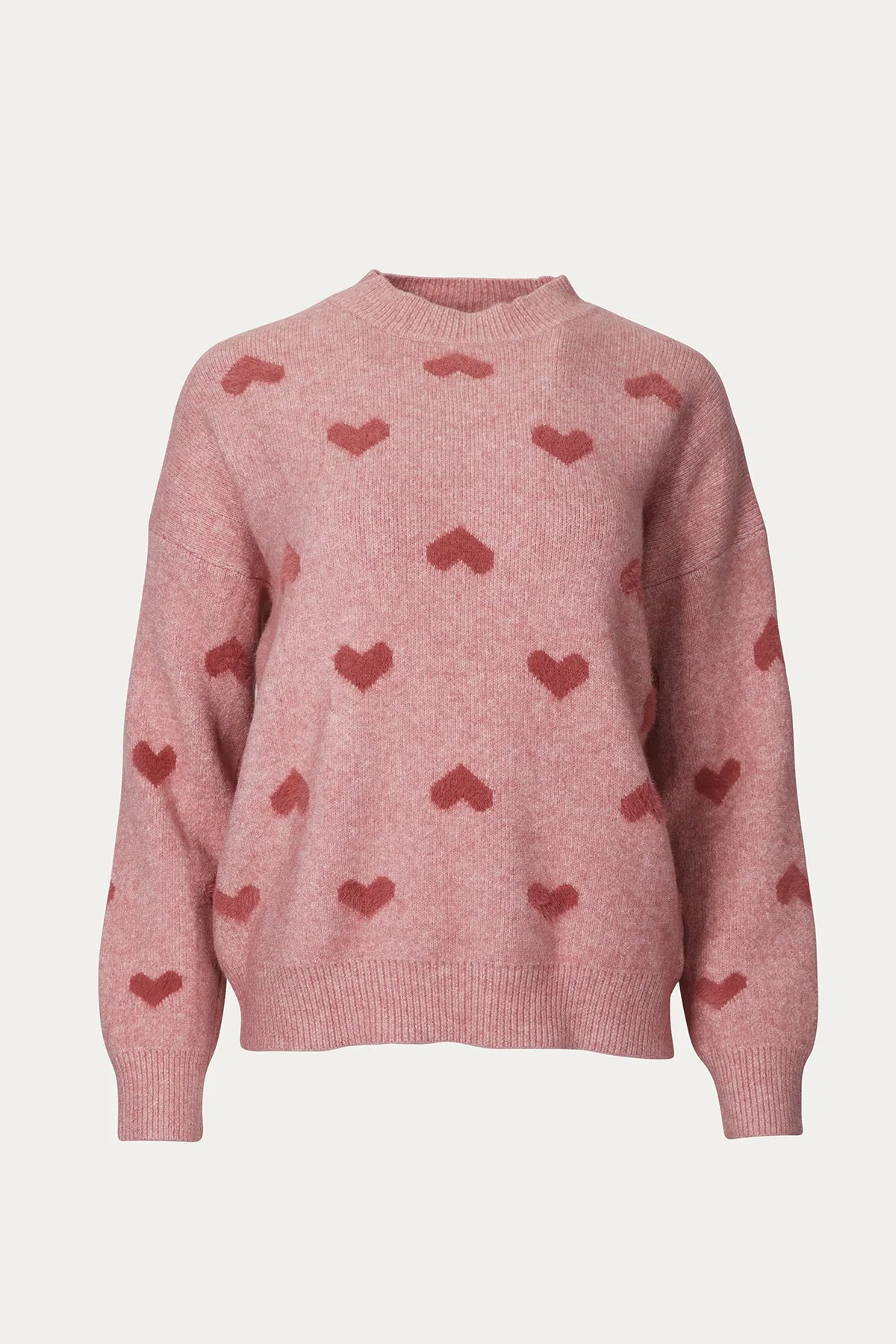 RIBBED-KNIT HEART SWEATER