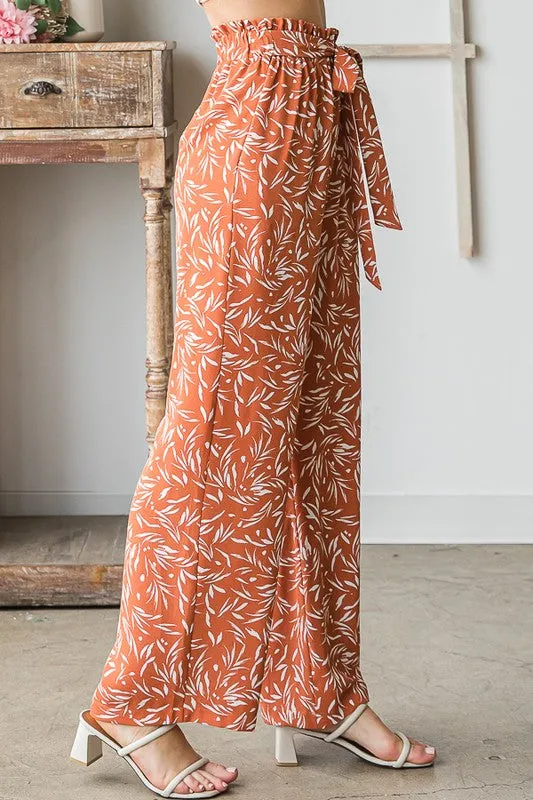 Rust Printed Casual Pants