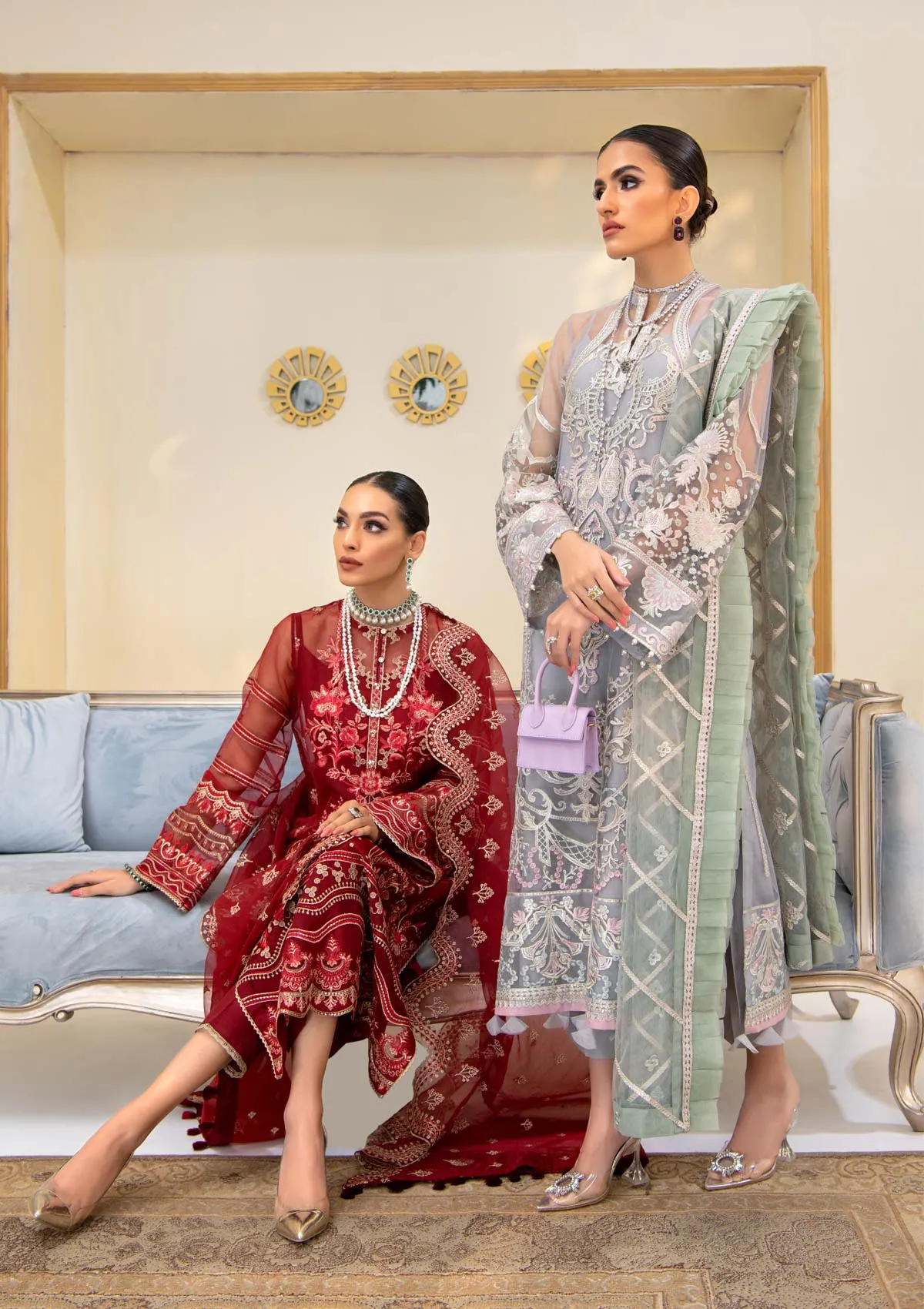 RÊVEUSE - LOOK 01 | AIK Atelier Reveuse Spring 2021 Collection - Organza & Tule | Unstitched mbroidered Organza Suits