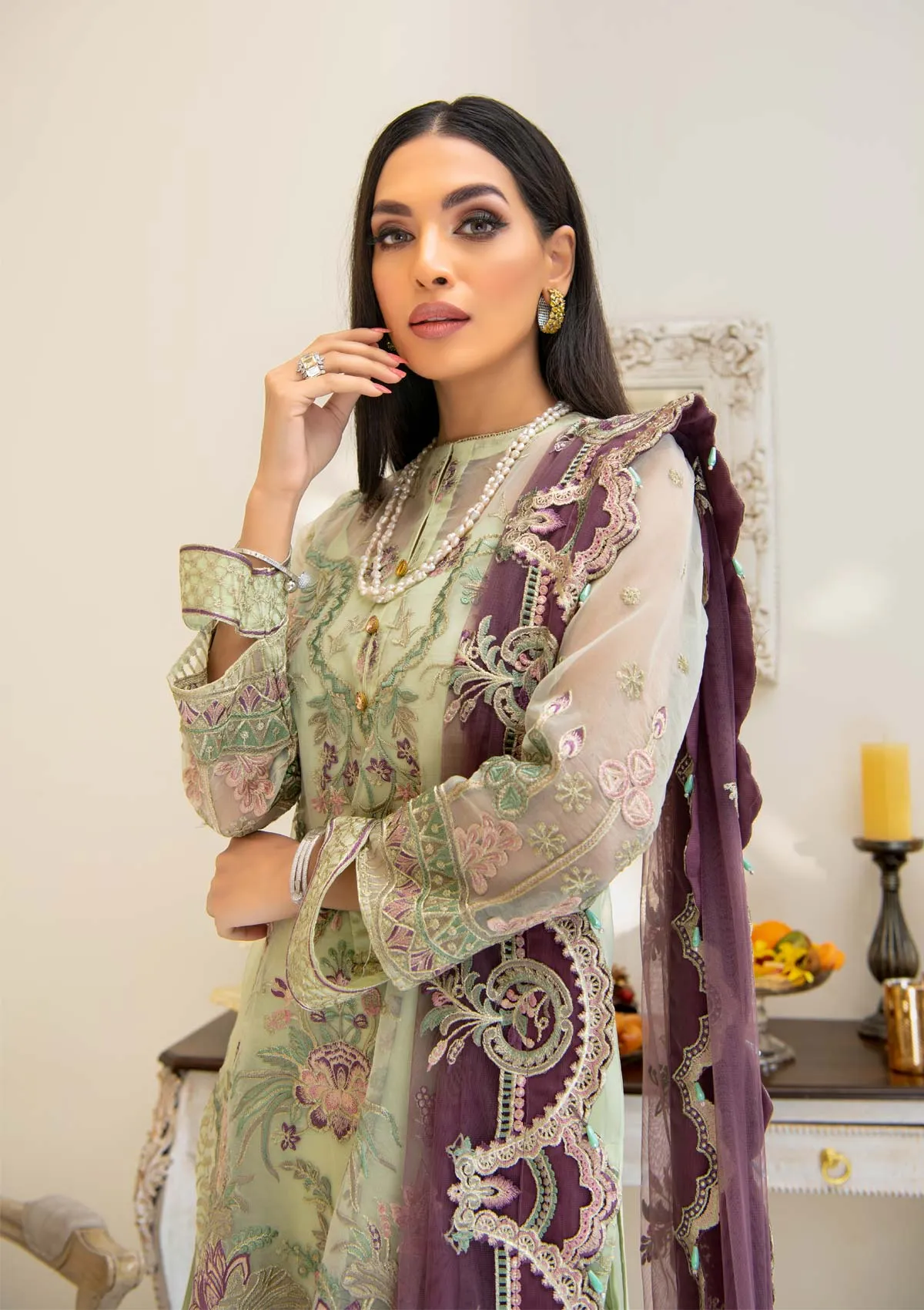 RÊVEUSE - LOOK 03 | AIK Atelier Reveuse Spring 2021 Collection - Organza & Tule | Unstitched mbroidered Organza Suits