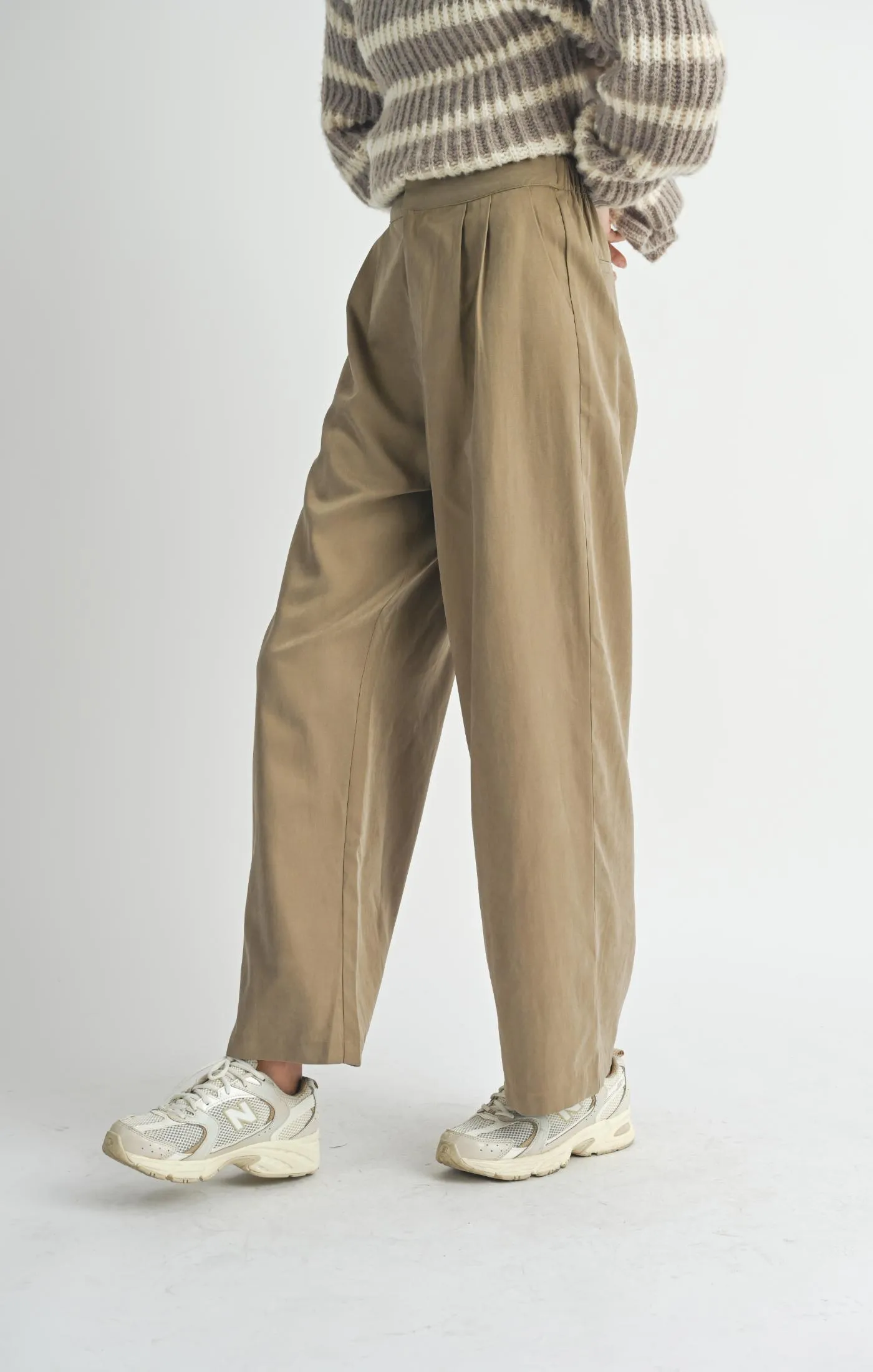 Sadie and Sage Olive Groves Front Pleat Trousers