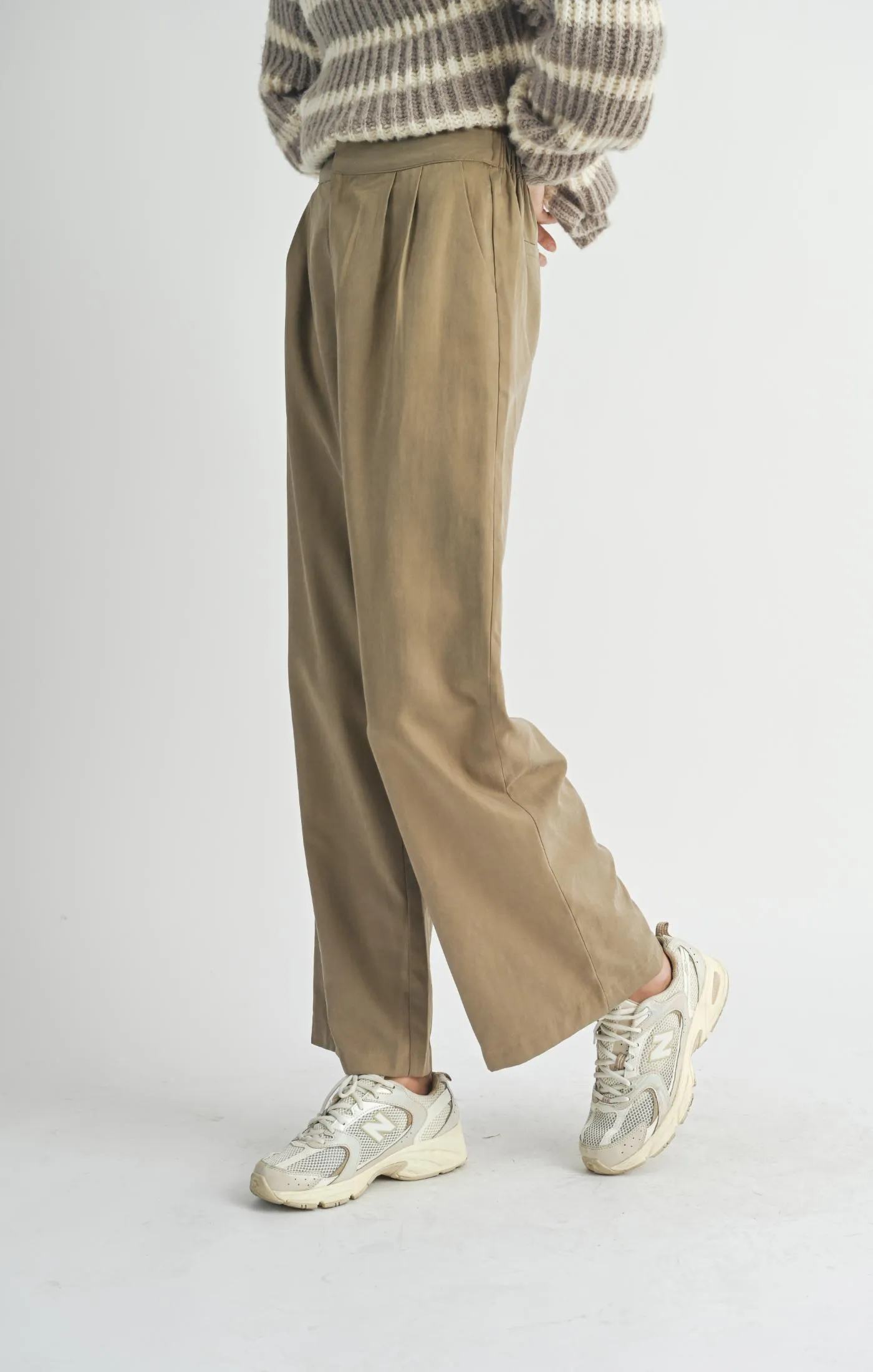 Sadie and Sage Olive Groves Front Pleat Trousers