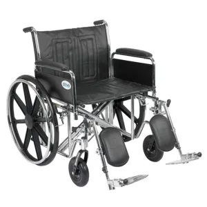 Sentra EC Heavy Duty Wheelchair, Detachable Full Arms, Elevating Leg Rests, 24" Seat - 1 Each