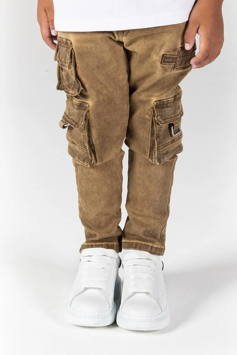 Serenede Kids TIGERS EYE Cargo Jeans (BROWN)