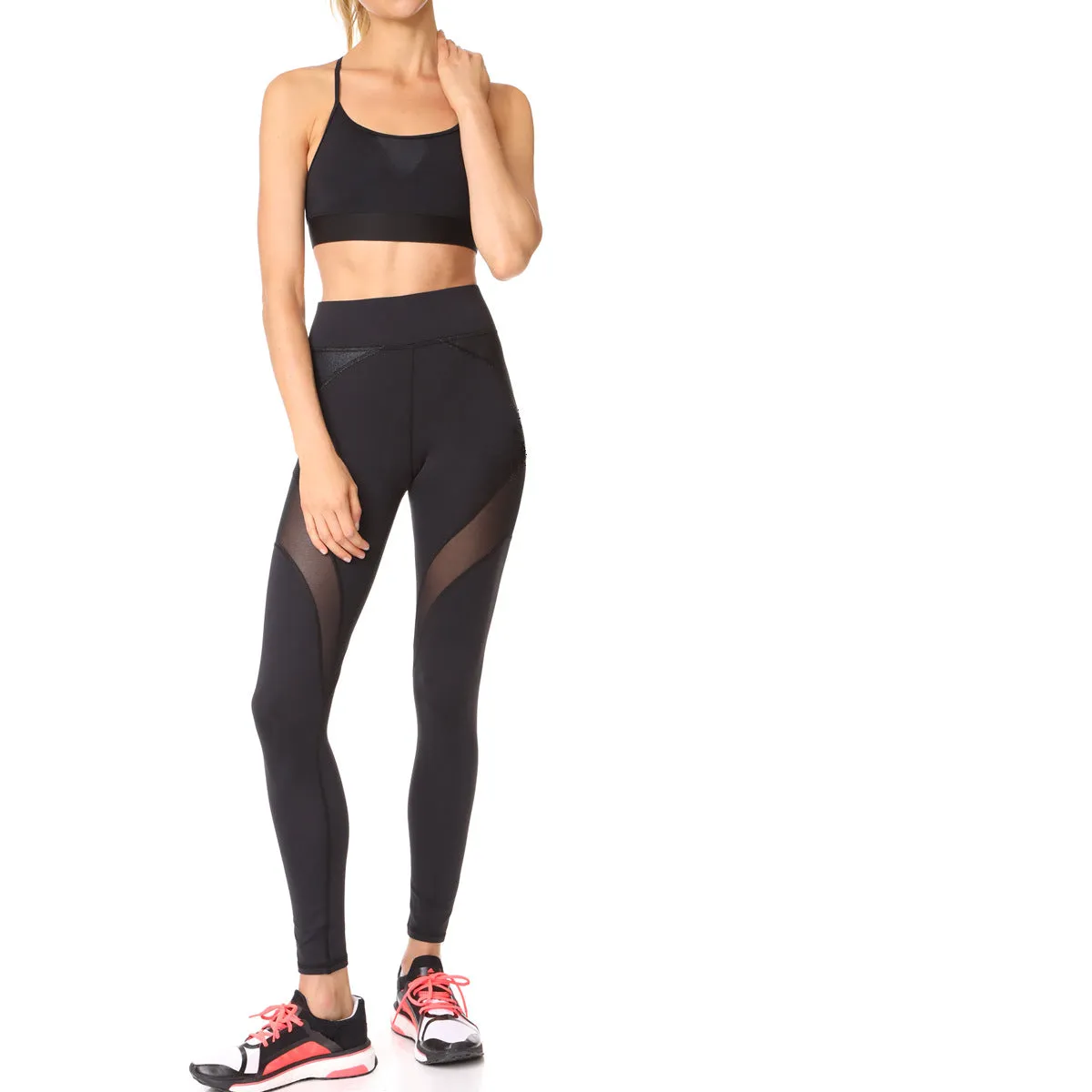 Sexy Perspective Mesh Stitching Yoga Pants