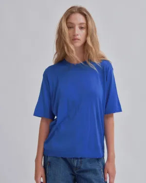 Sheer Knit Tee in Cobalt