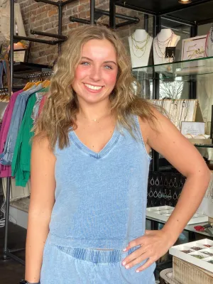 Sloane V-neck Denim Tank