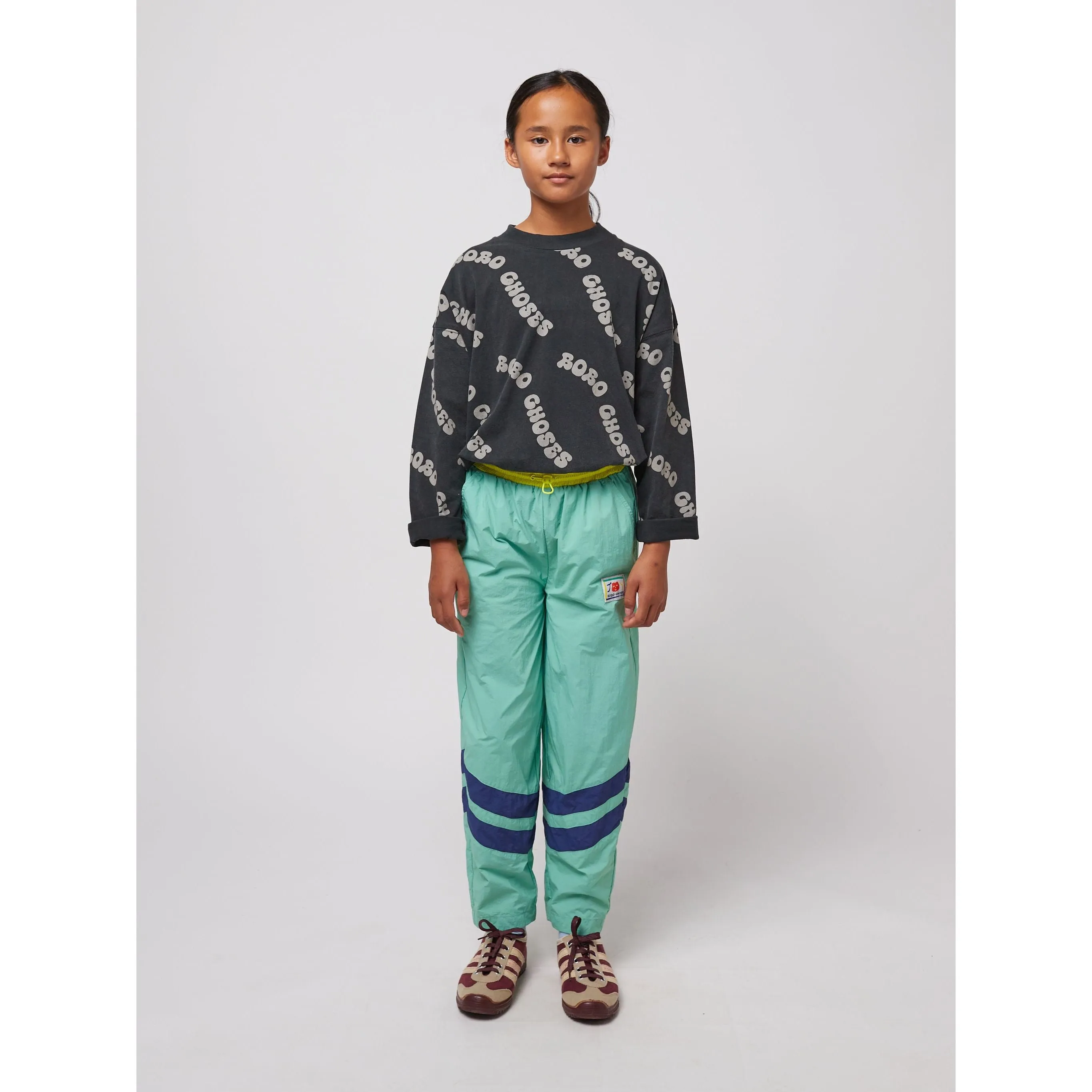 Smiling Color Block Tracksuit Pants