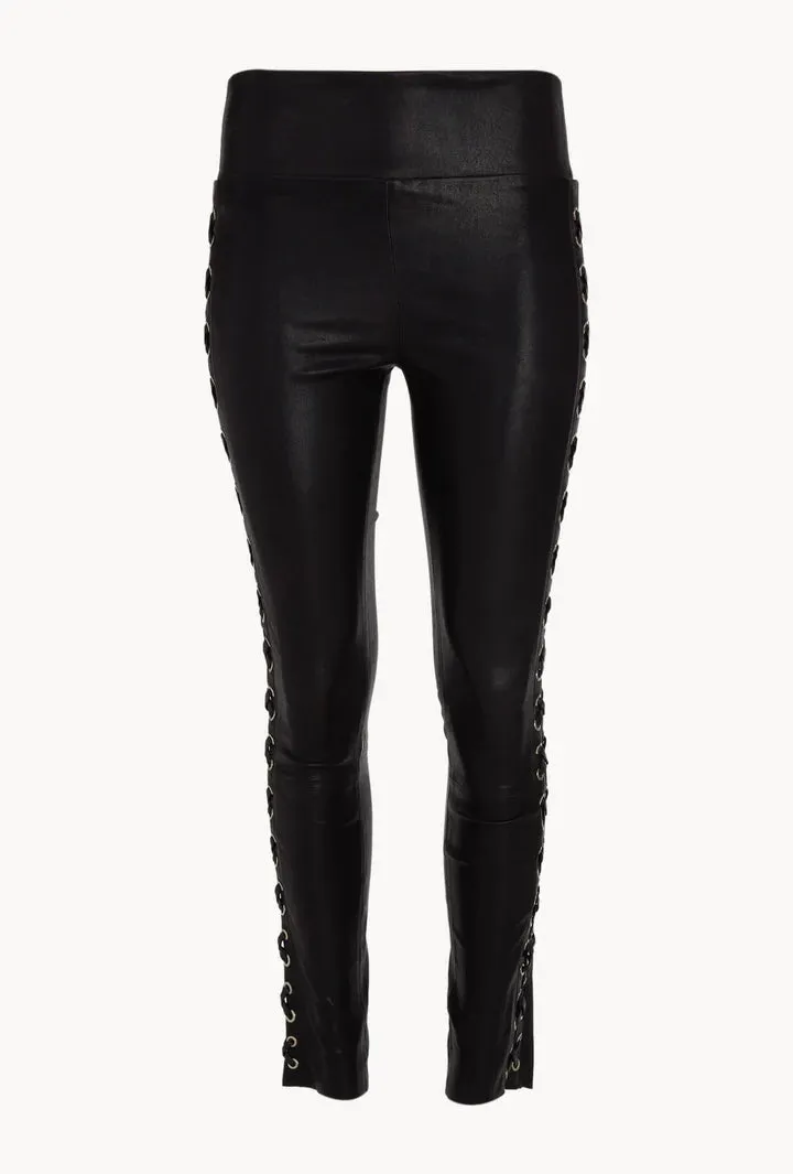 SPRWMN Eyelet Lace-Up Leather Legging