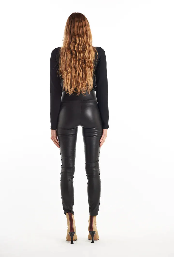 SPRWMN Eyelet Lace-Up Leather Legging
