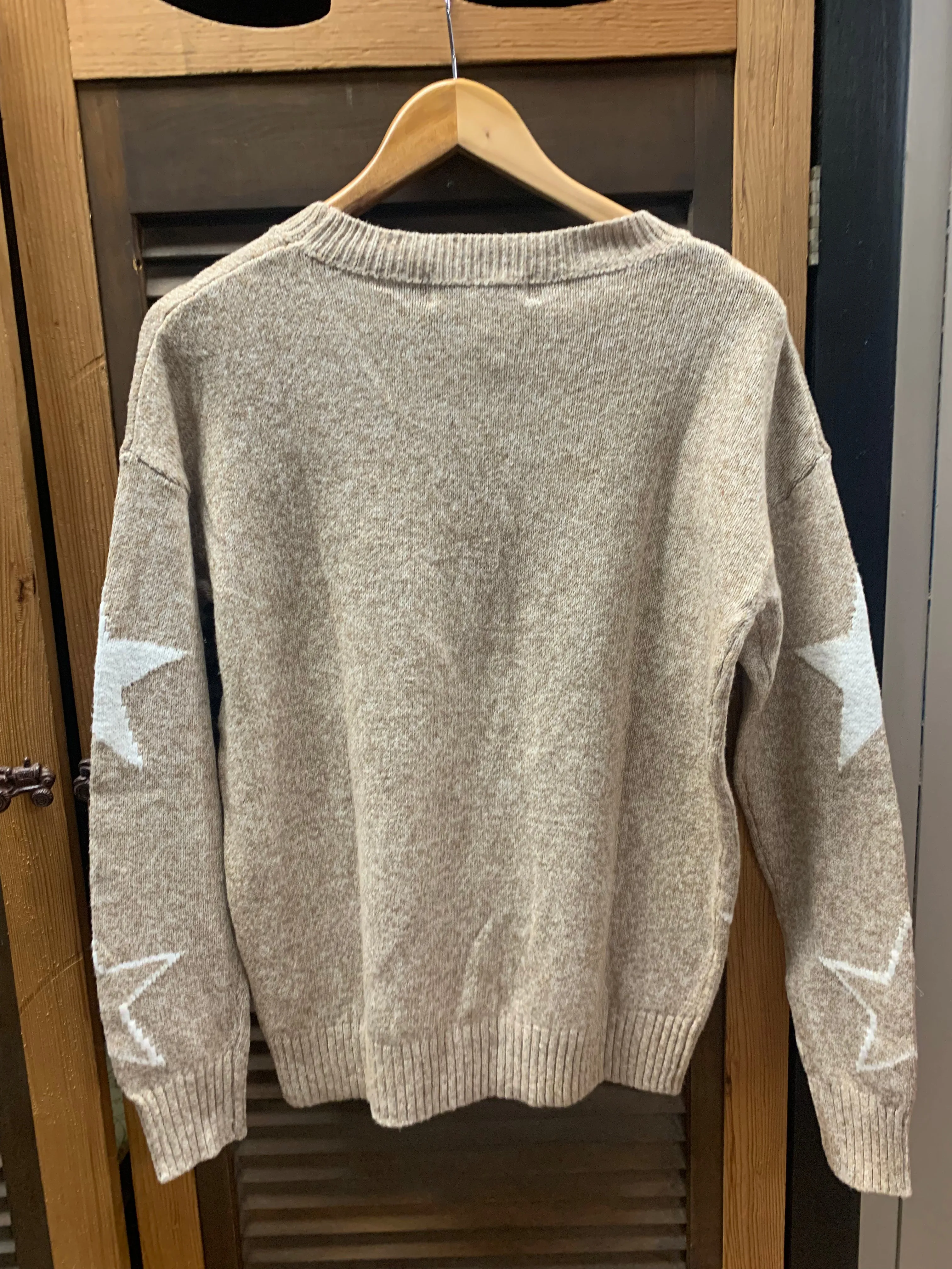 Star Pattern Sweater Crew Neck