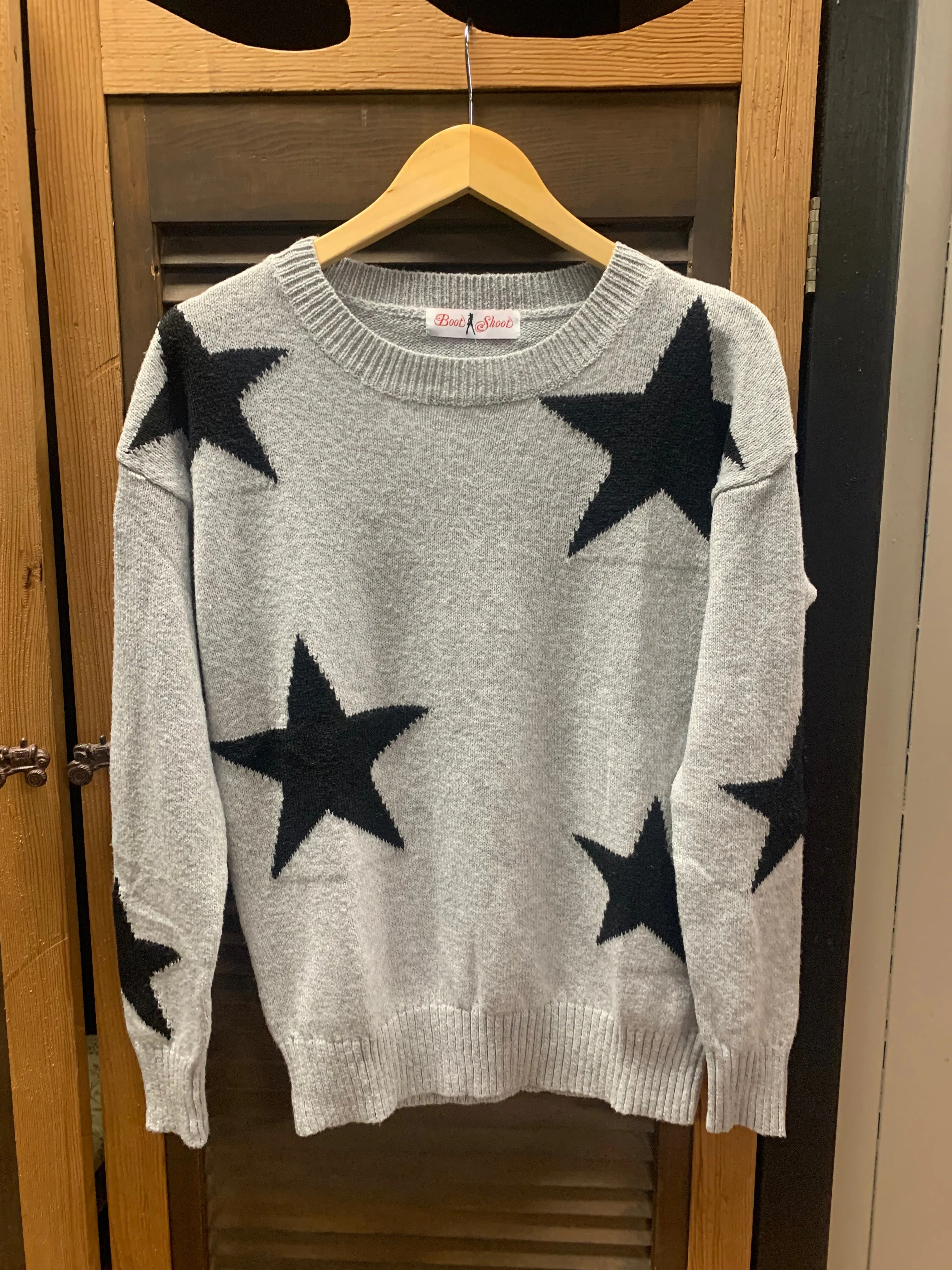 Star Pattern Sweater Crew Neck