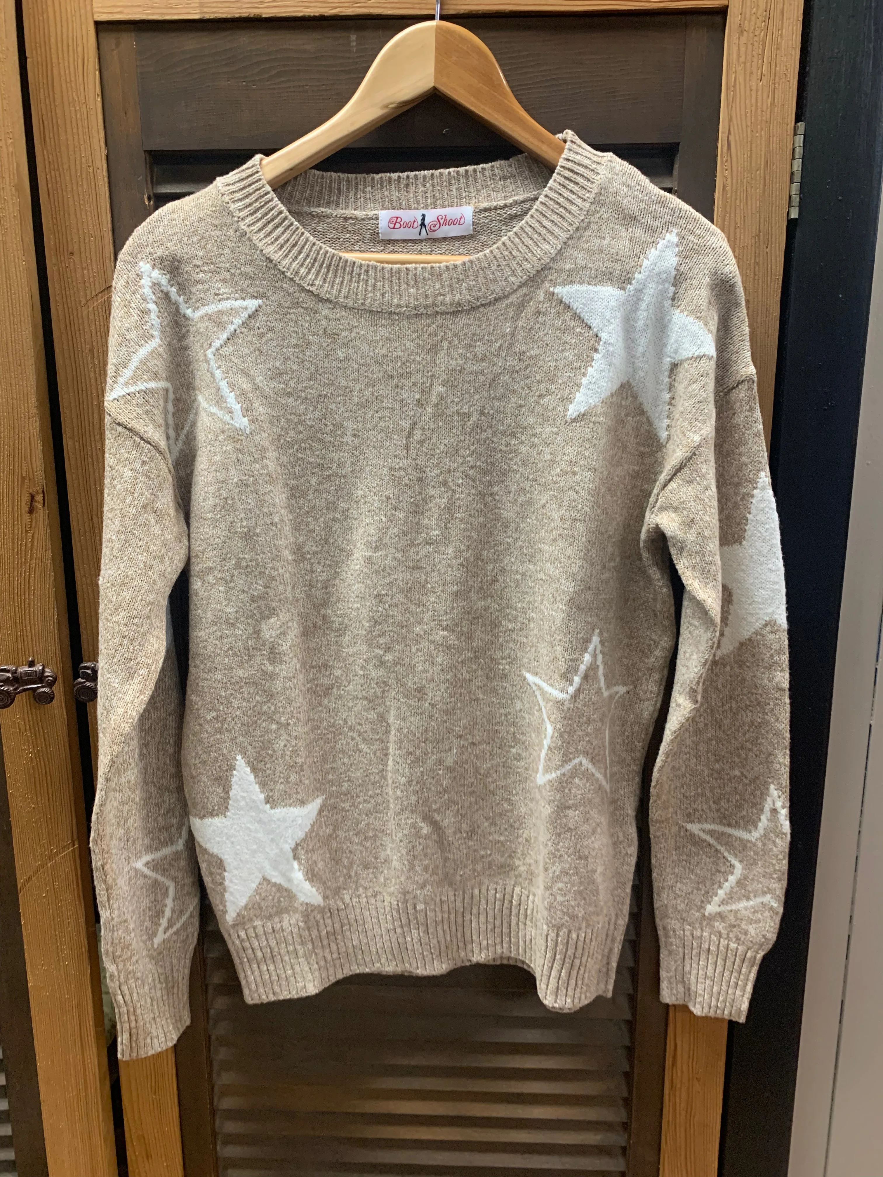 Star Pattern Sweater Crew Neck