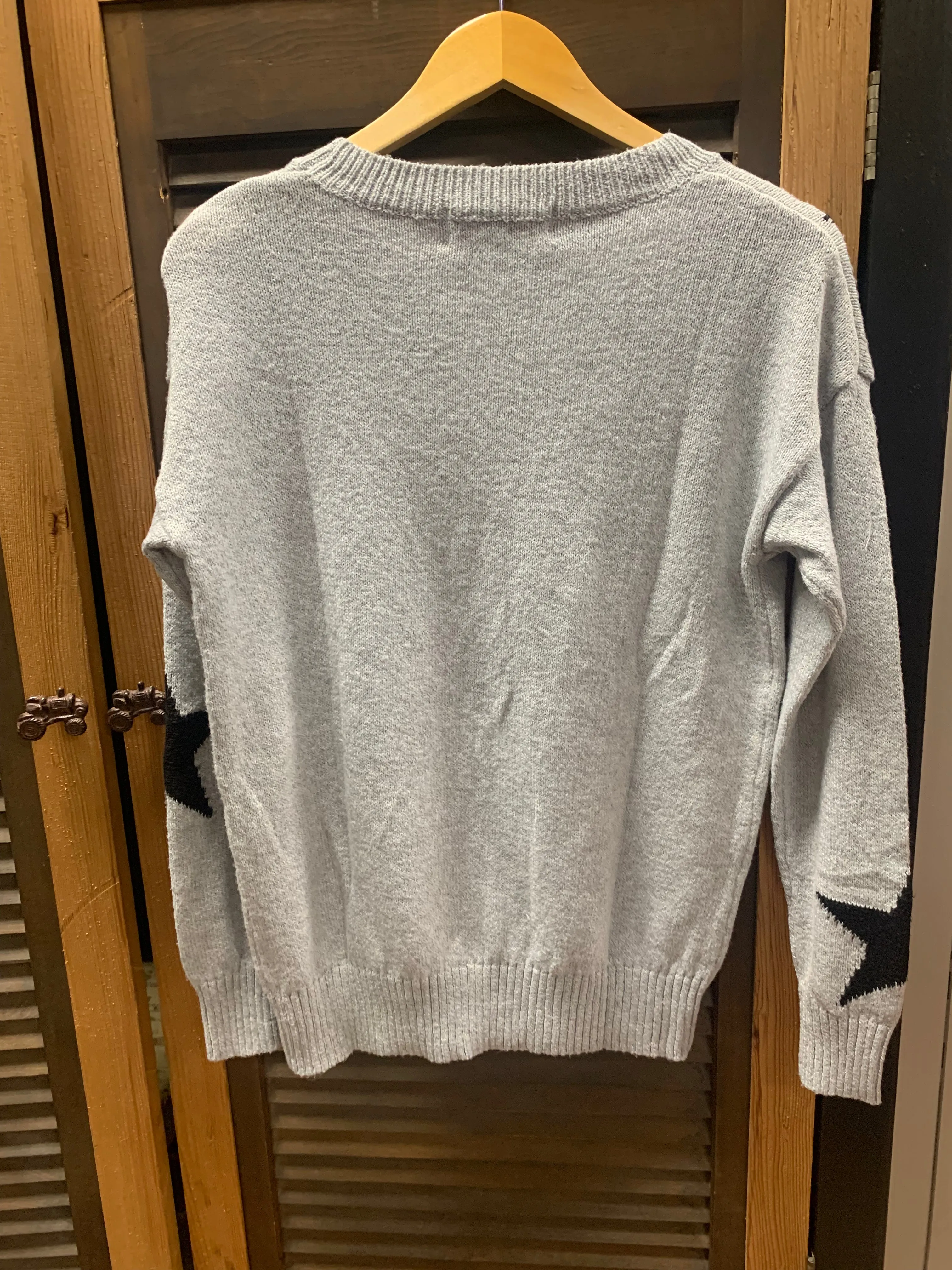 Star Pattern Sweater Crew Neck
