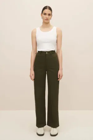 Straight Leg Jean in Khaki Denim | Kowtow