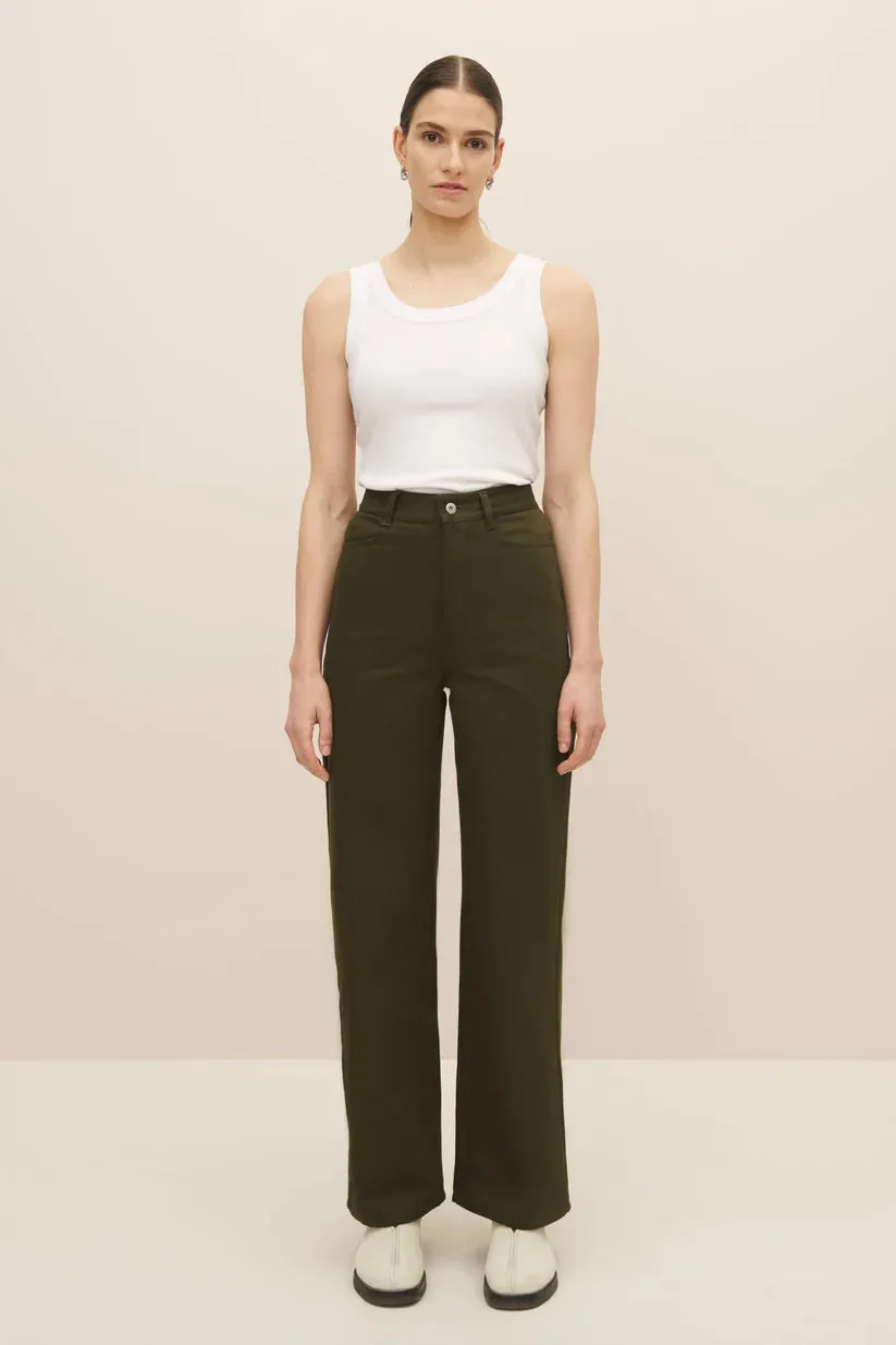 Straight Leg Jean in Khaki Denim | Kowtow