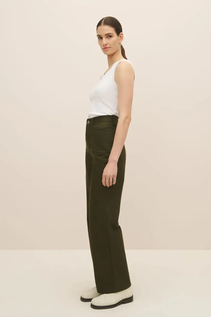 Straight Leg Jean in Khaki Denim | Kowtow