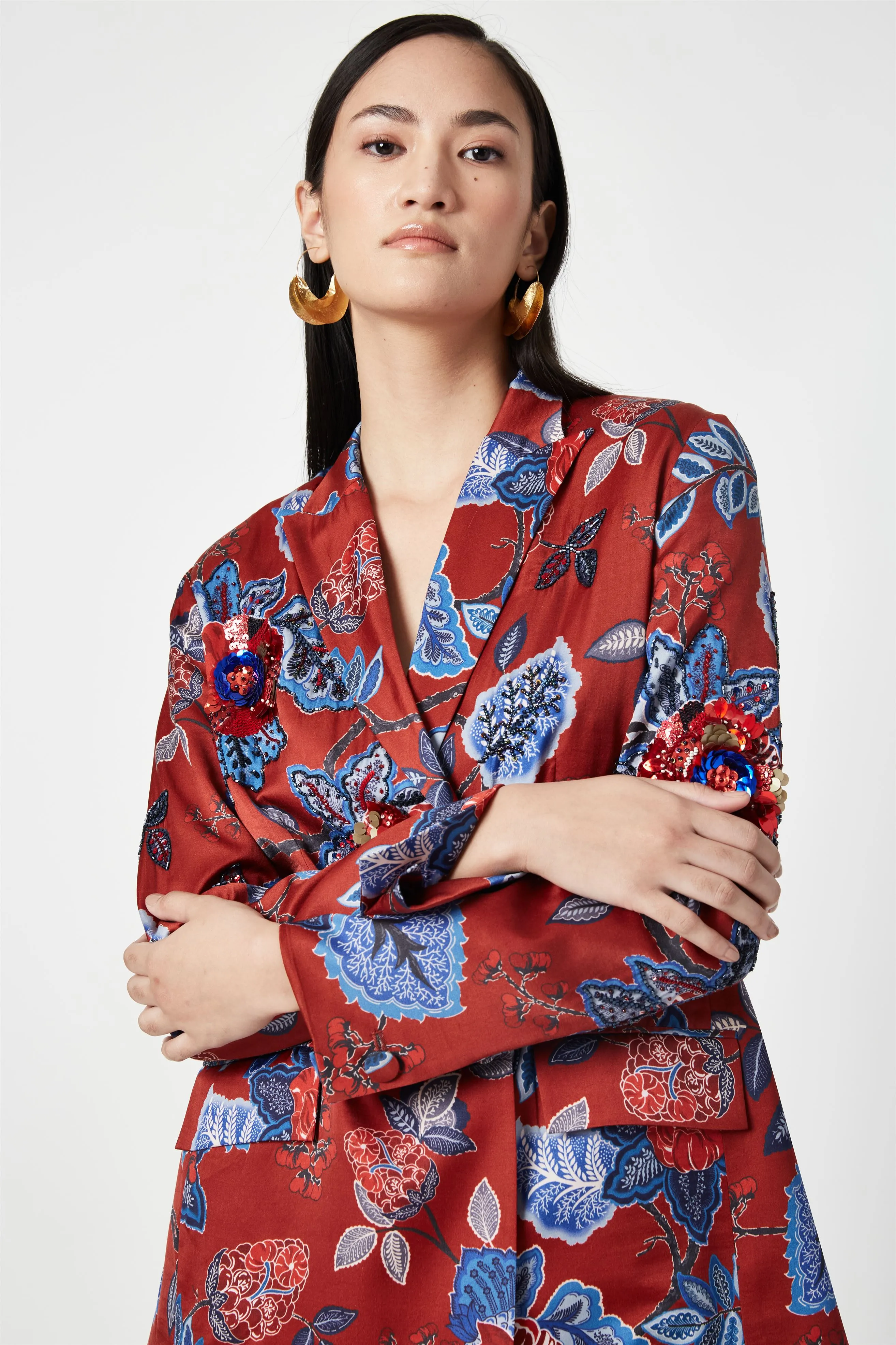 Summer Pants Linen Satin Tawau Printed-Fashion Edit Java 3-2JV-115A-Payal Pratap