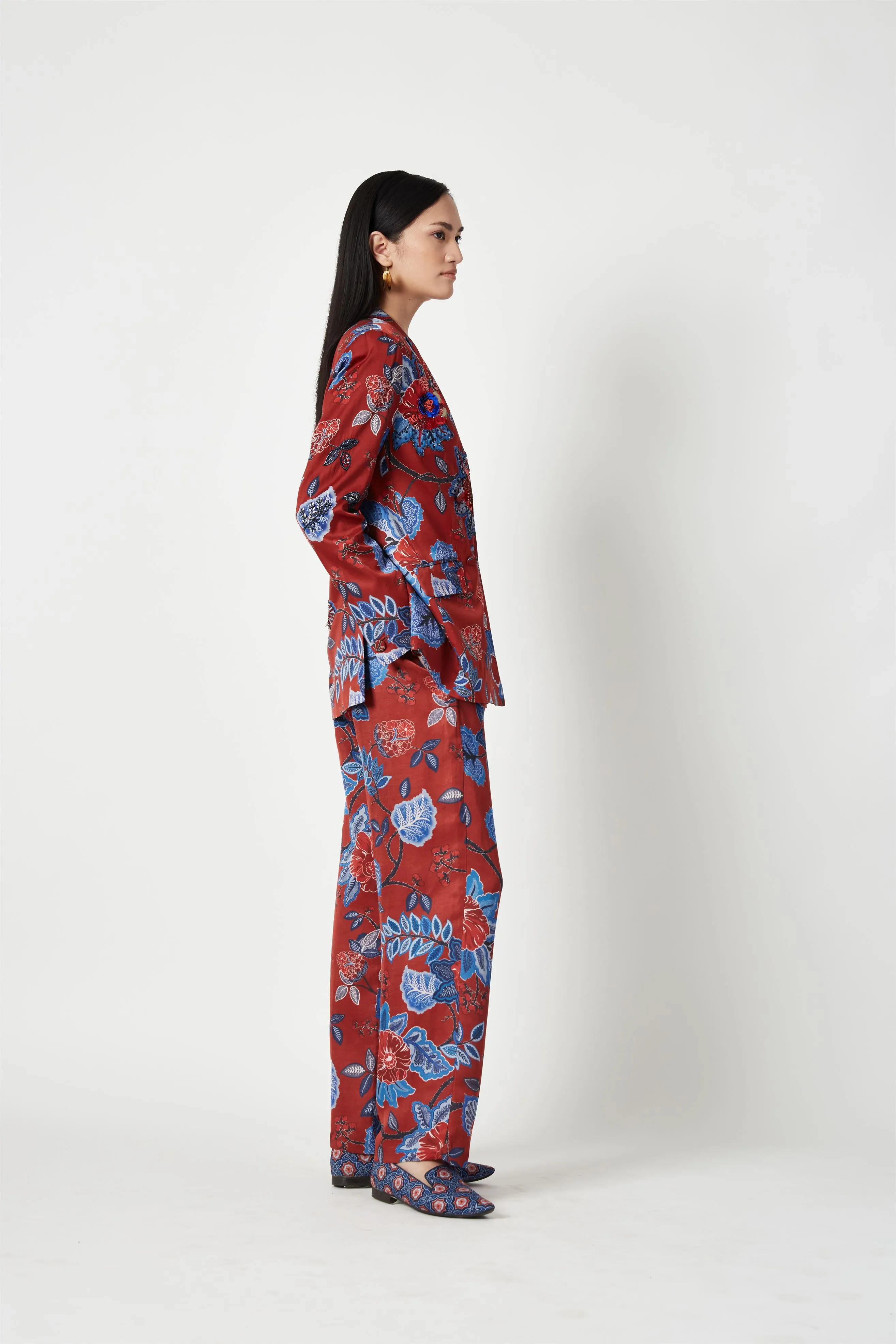 Summer Pants Linen Satin Tawau Printed-Fashion Edit Java 3-2JV-115A-Payal Pratap