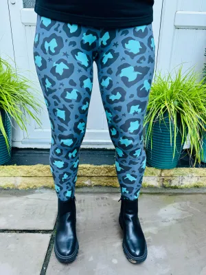 Teal Leopard CASUAL Leggings