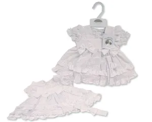 Tiered Baby Dress with Embroidery and Bows (6-24m) (PK6) BIS-2120-6279