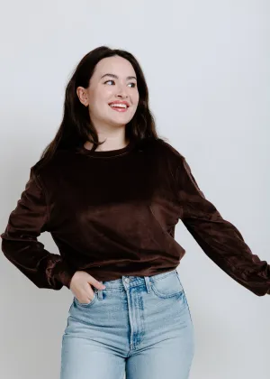 Virgina Velvet Crewneck - Chocolate Brown