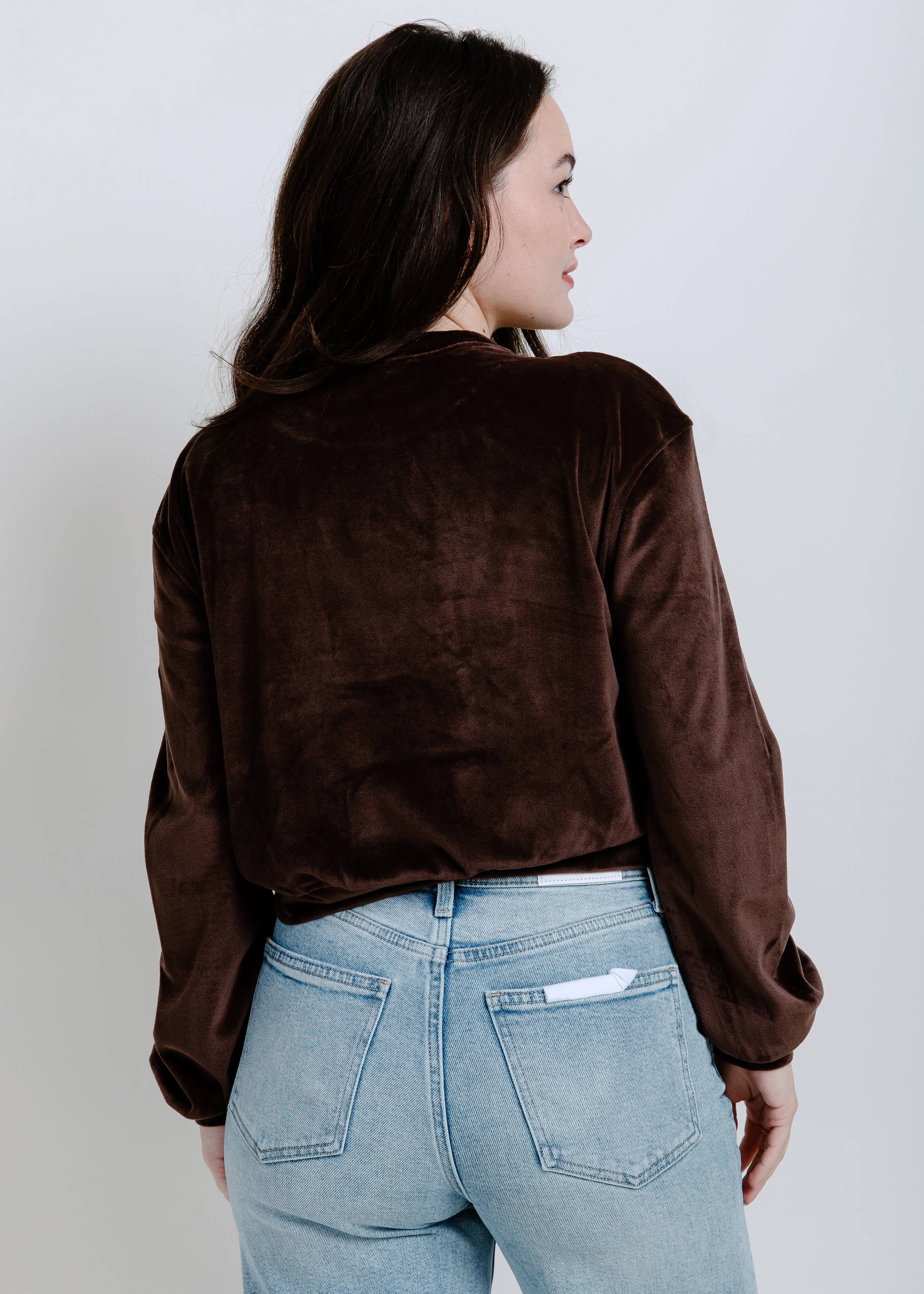 Virgina Velvet Crewneck - Chocolate Brown
