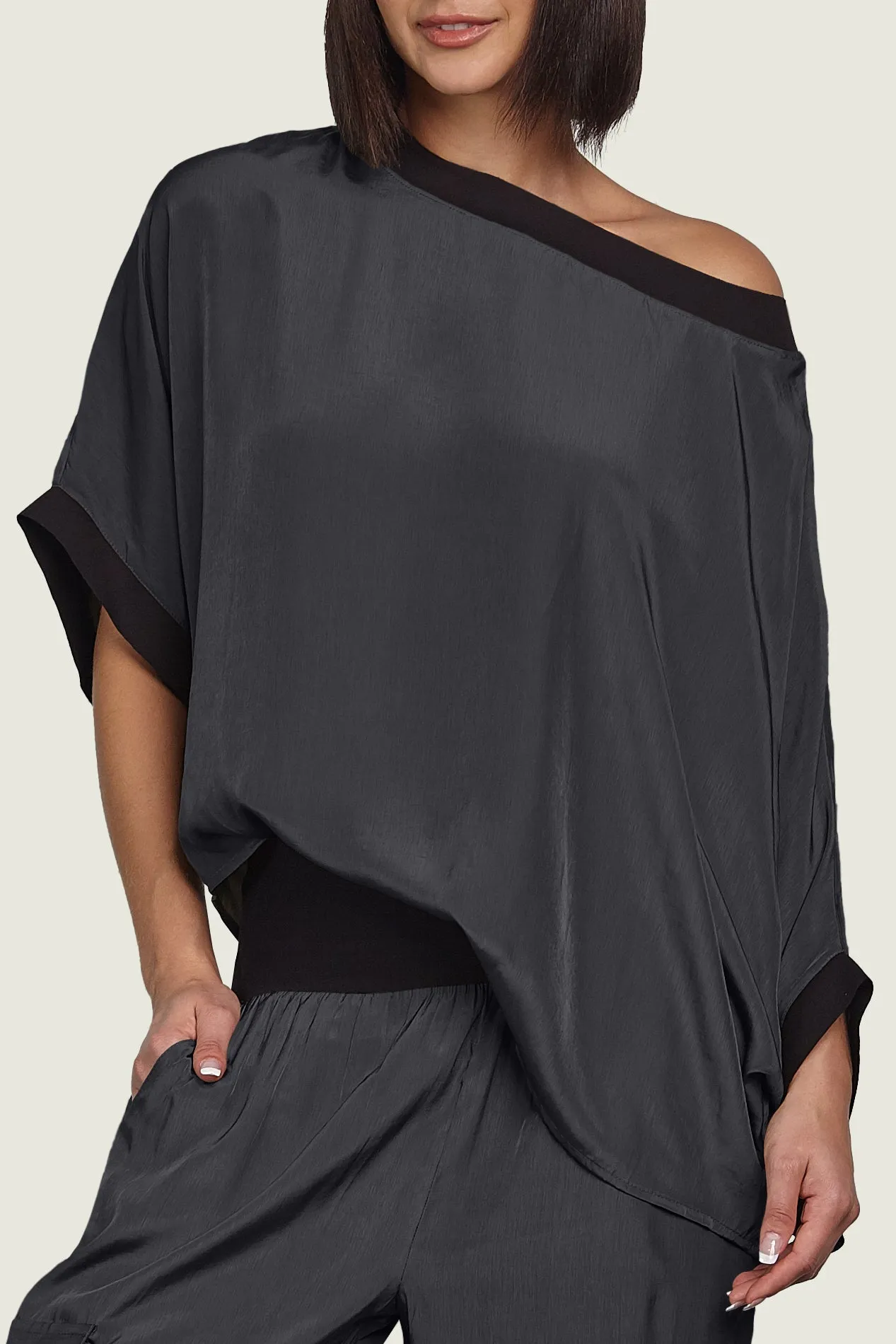 Washable Silk Bateau Top