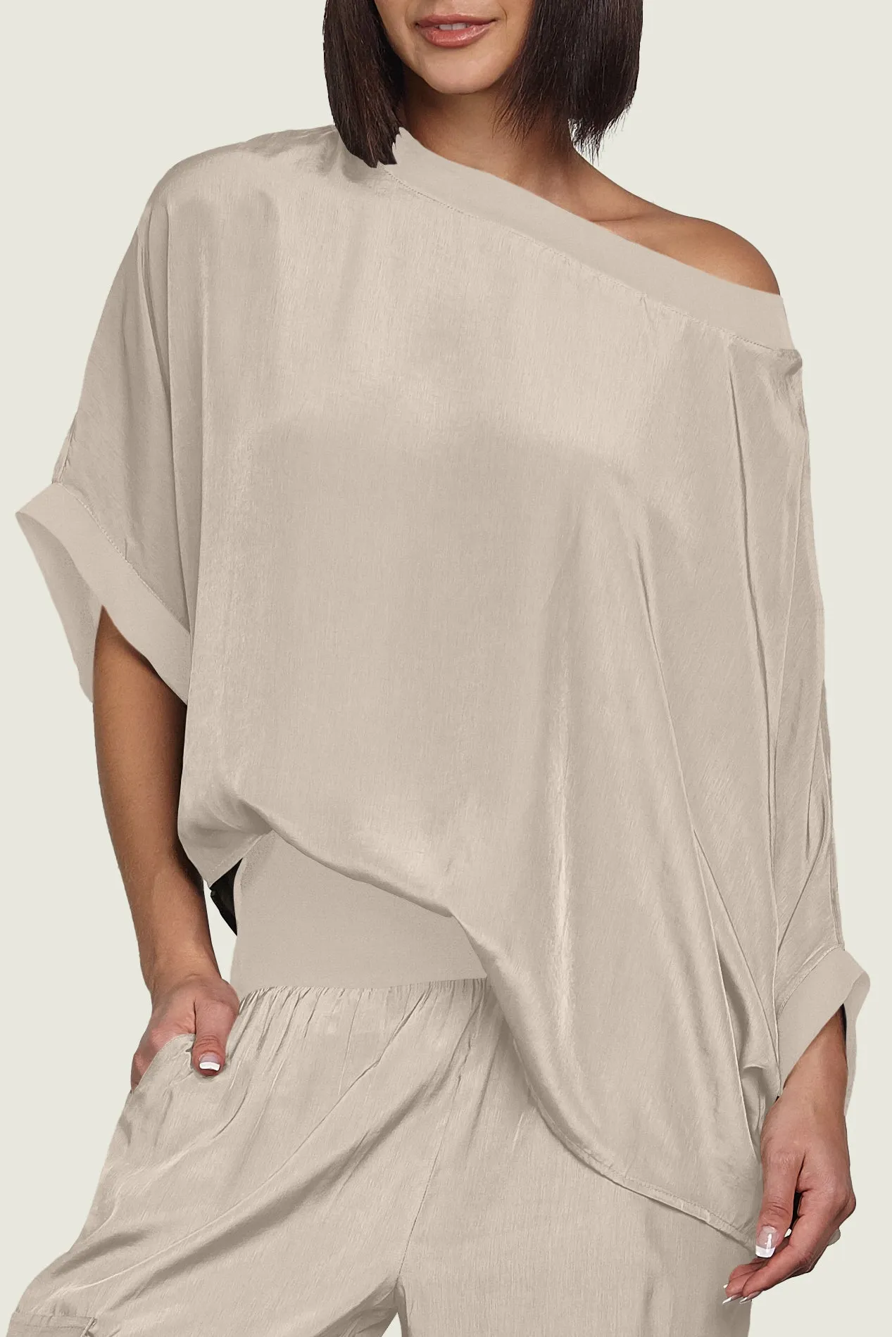 Washable Silk Bateau Top