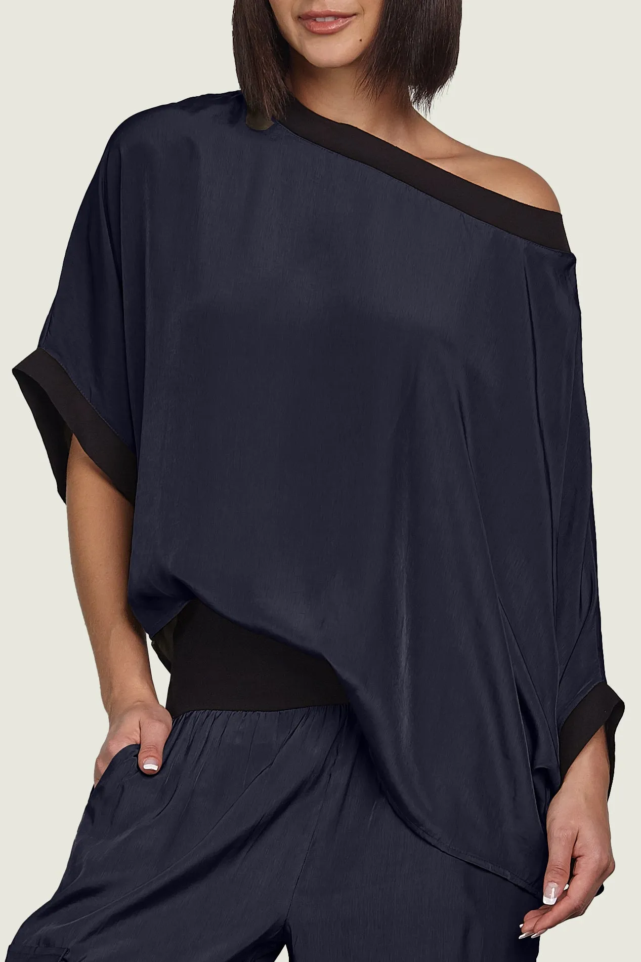 Washable Silk Bateau Top