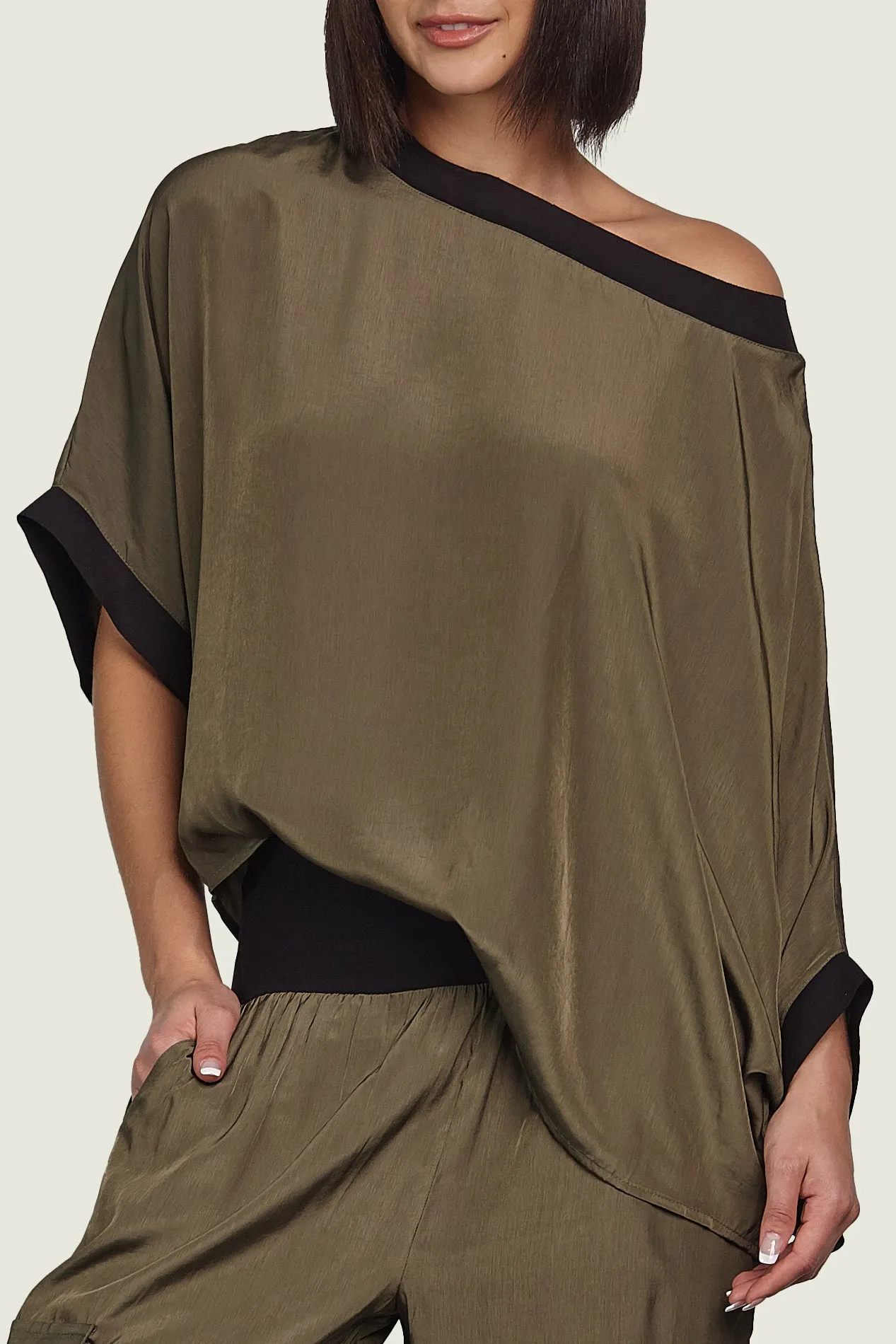 Washable Silk Bateau Top