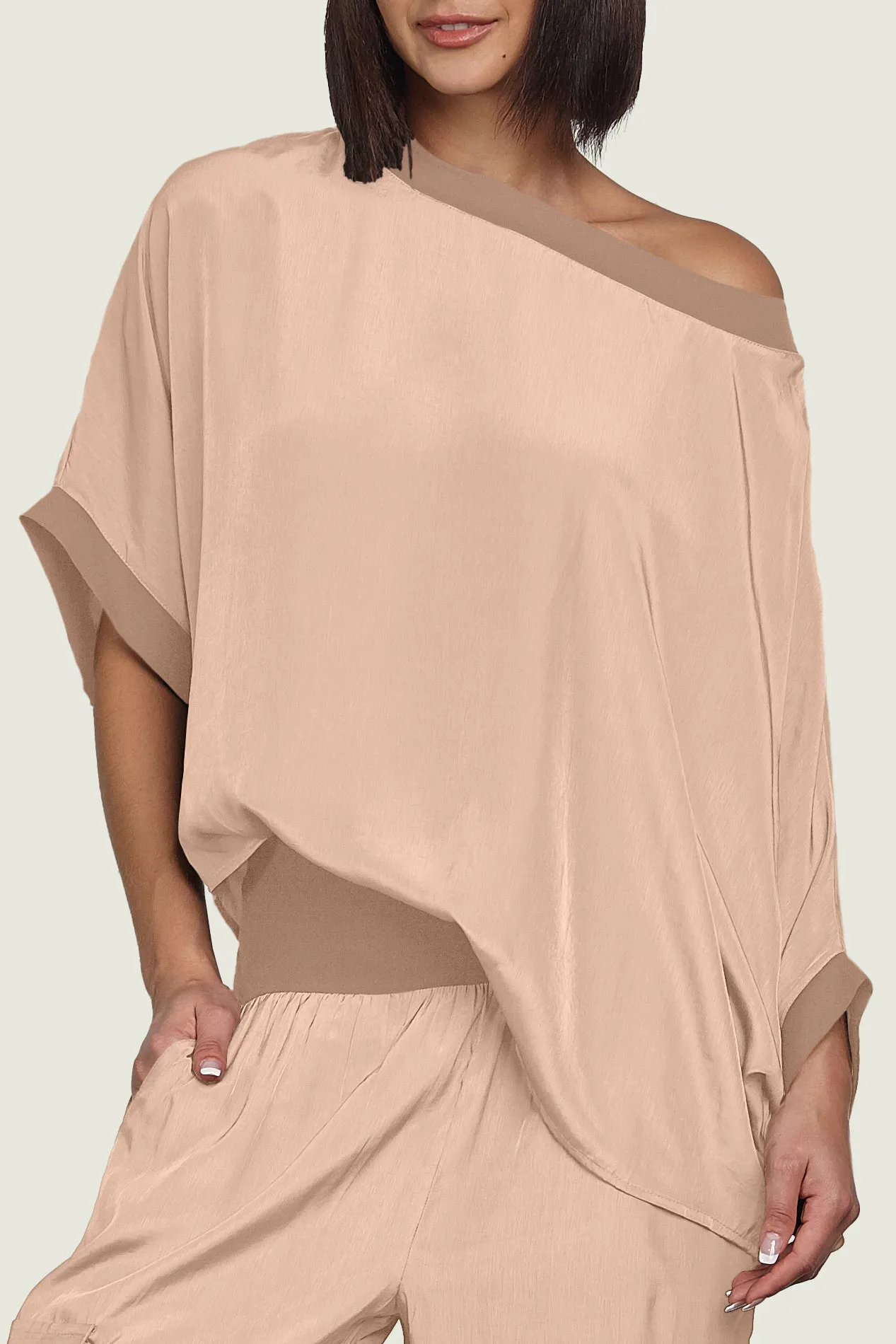 Washable Silk Bateau Top