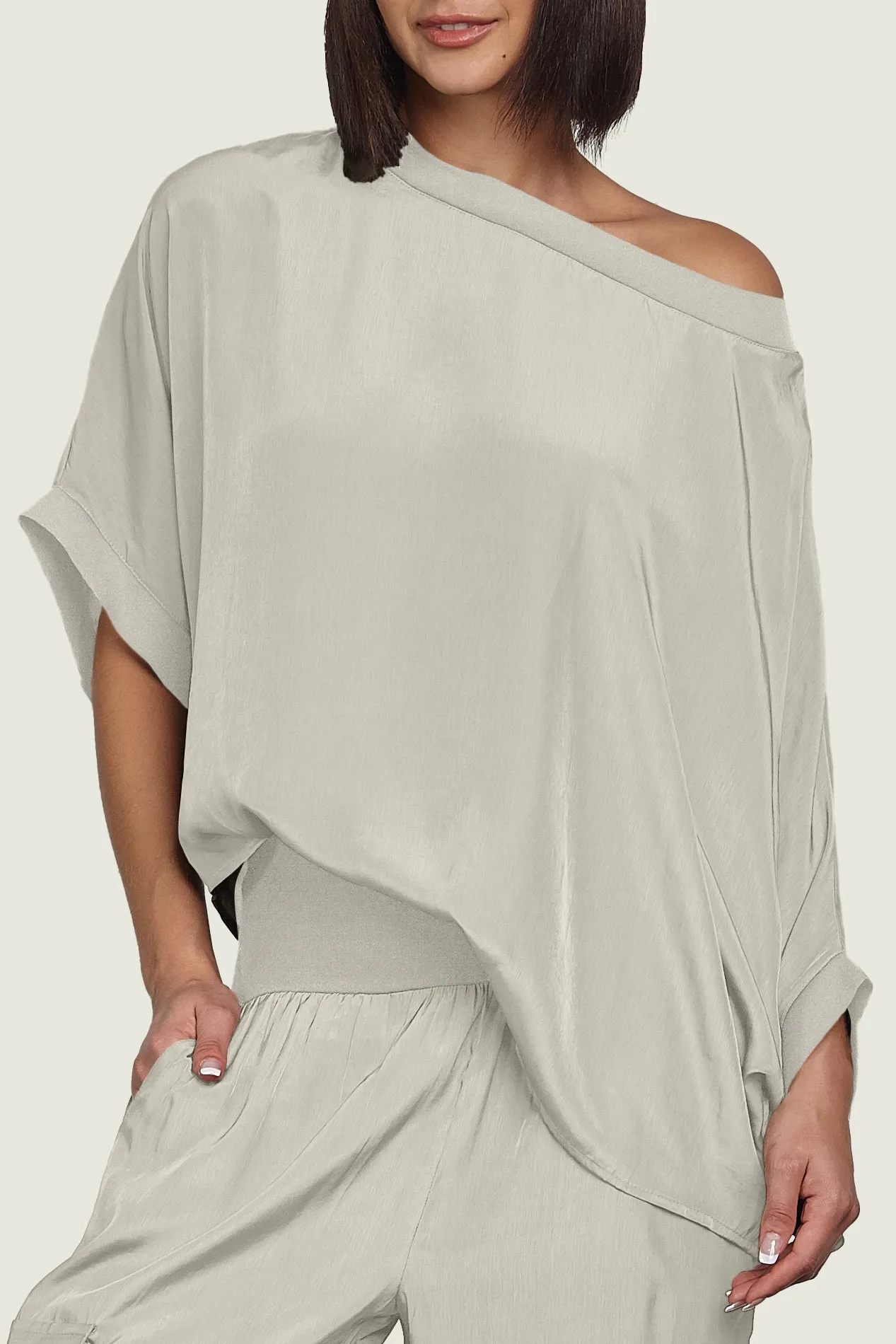 Washable Silk Bateau Top