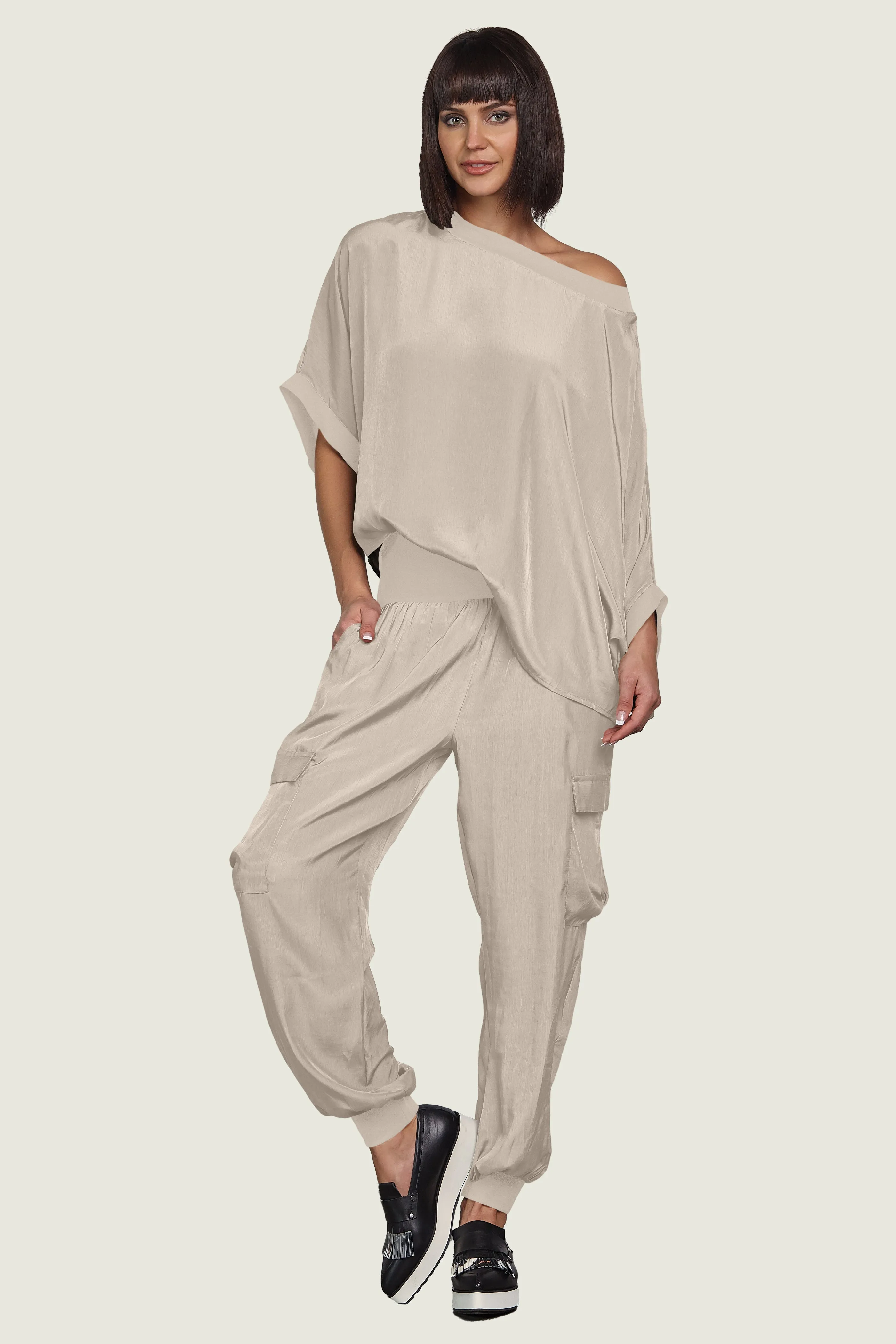 Washable Silk Bateau Top