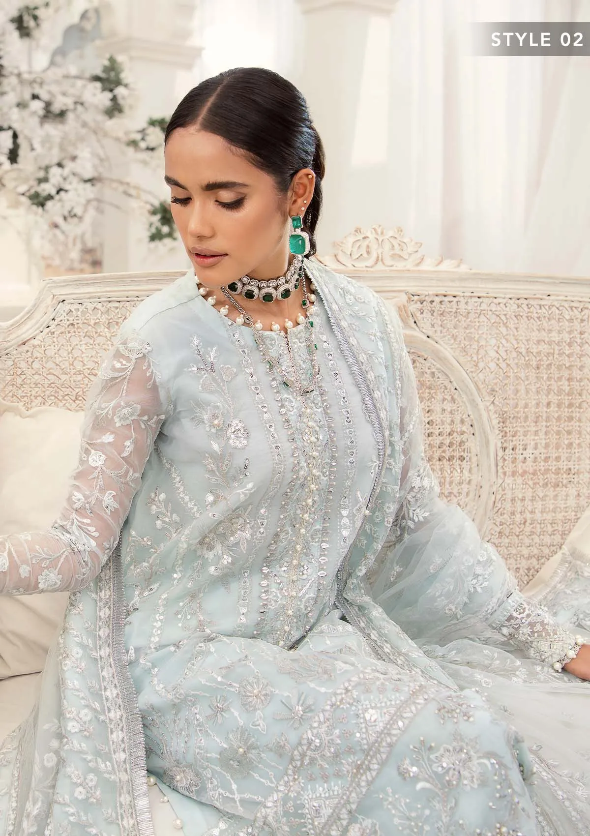 Wedding Festive '22 - Look 02 |  AIK Atelier Wedding Festive Unstitched Luxury Collection 2022 | Embroidered Net Organza Suits