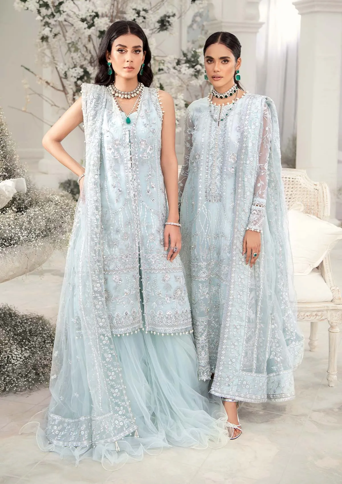 Wedding Festive '22 - Look 02 |  AIK Atelier Wedding Festive Unstitched Luxury Collection 2022 | Embroidered Net Organza Suits